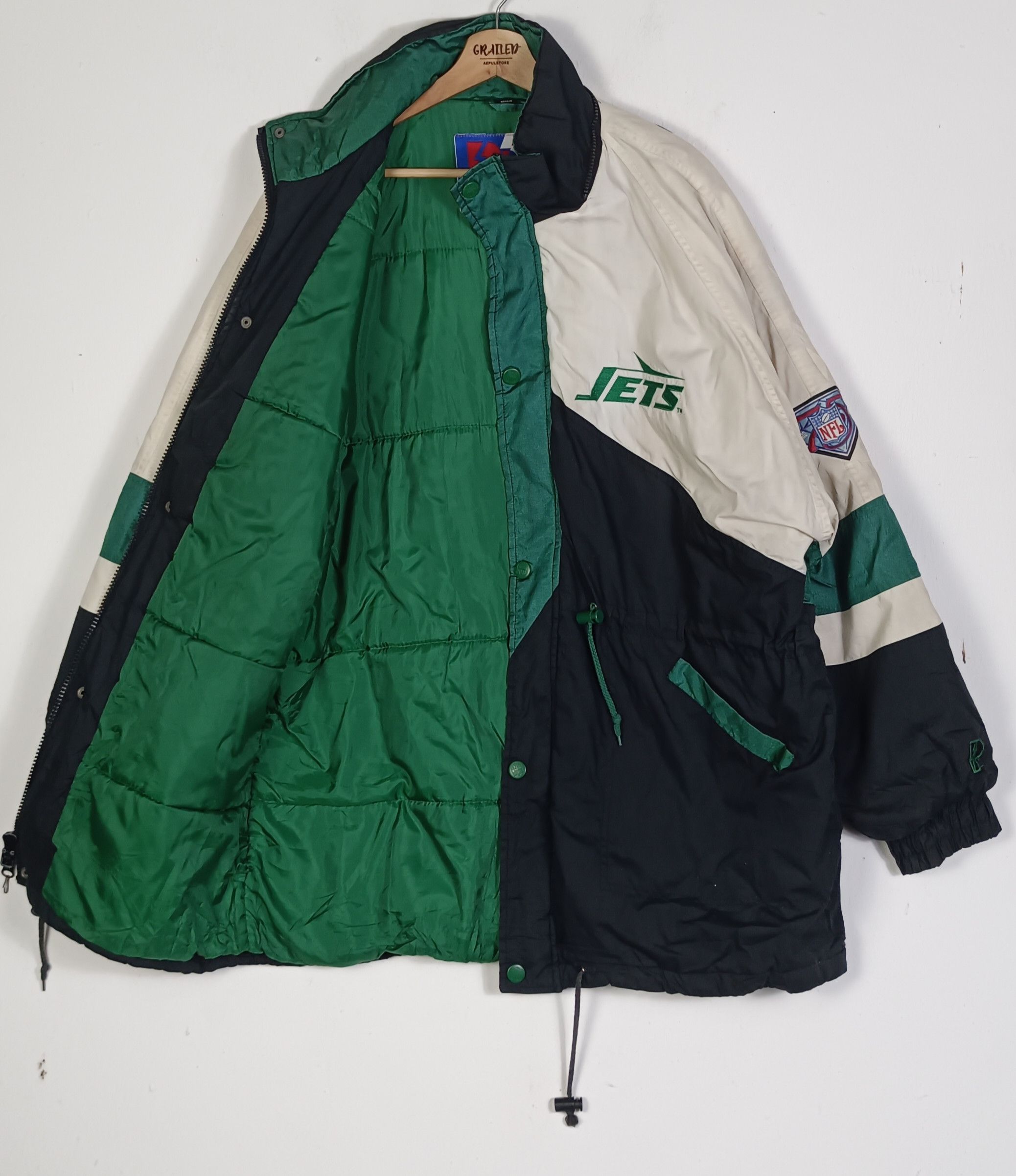 NFL Vintage 90🔥 New York Jets NFL Puffer Jacket Size US XXL / EU 58 / 5 - 8 Thumbnail
