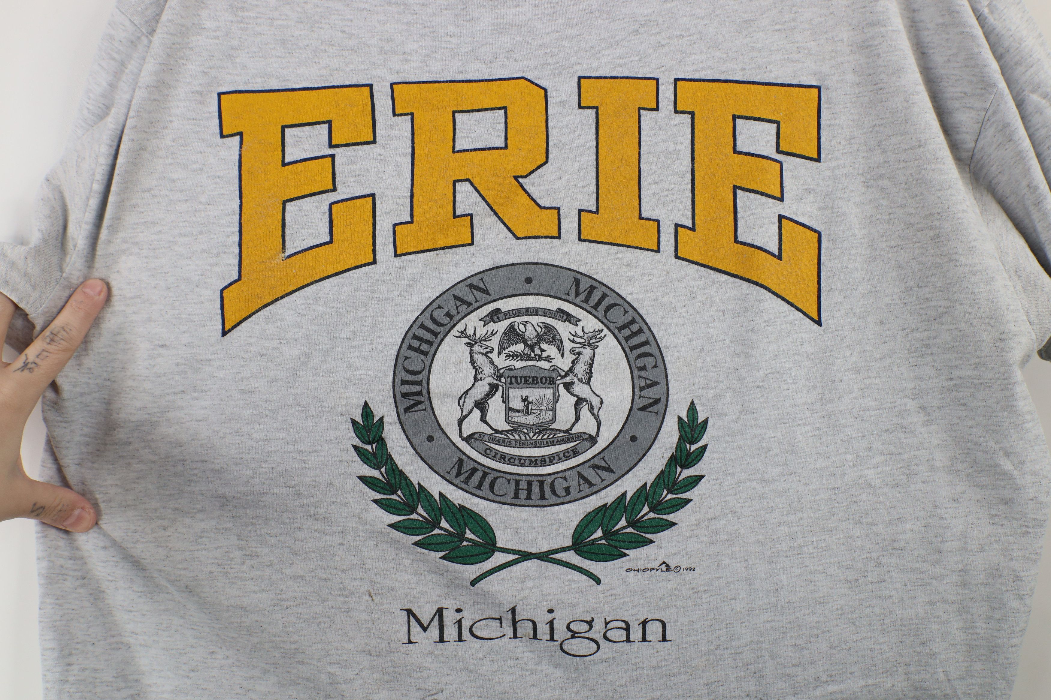 Vintage Vintage 90s Spell Out Erie Michigan Short Sleeve T-Shirt USA Size XL / US 12-14 / IT 48-50 - 4 Thumbnail