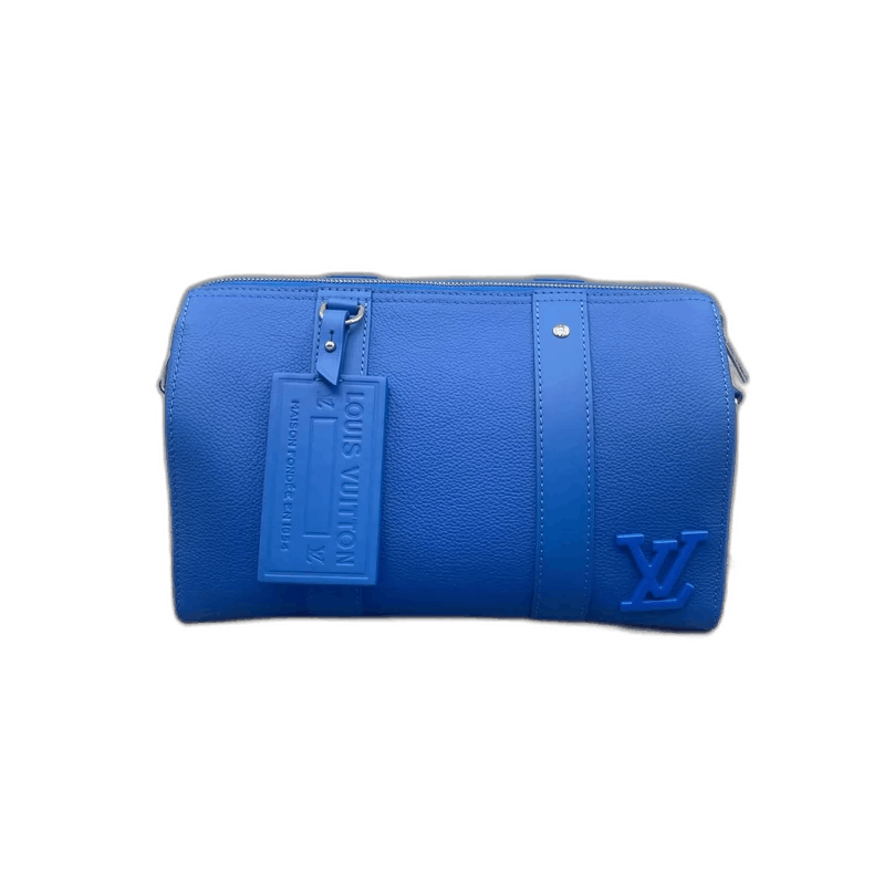 Louis Vuitton Lv Keepall Leather Shoulder Crossbody Bag in Blue, Men's