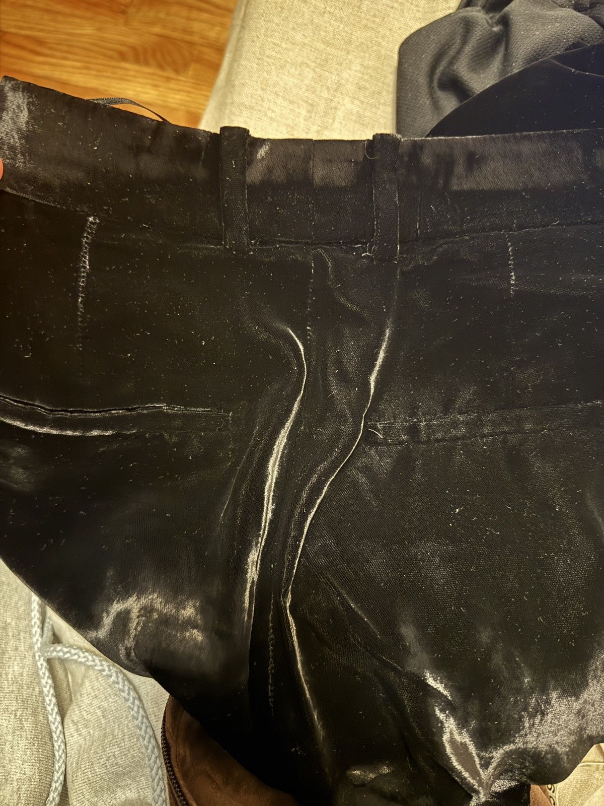 Saint Laurent Paris Black silk velvet wide leg pleated pants Size US 29 - 7 Thumbnail