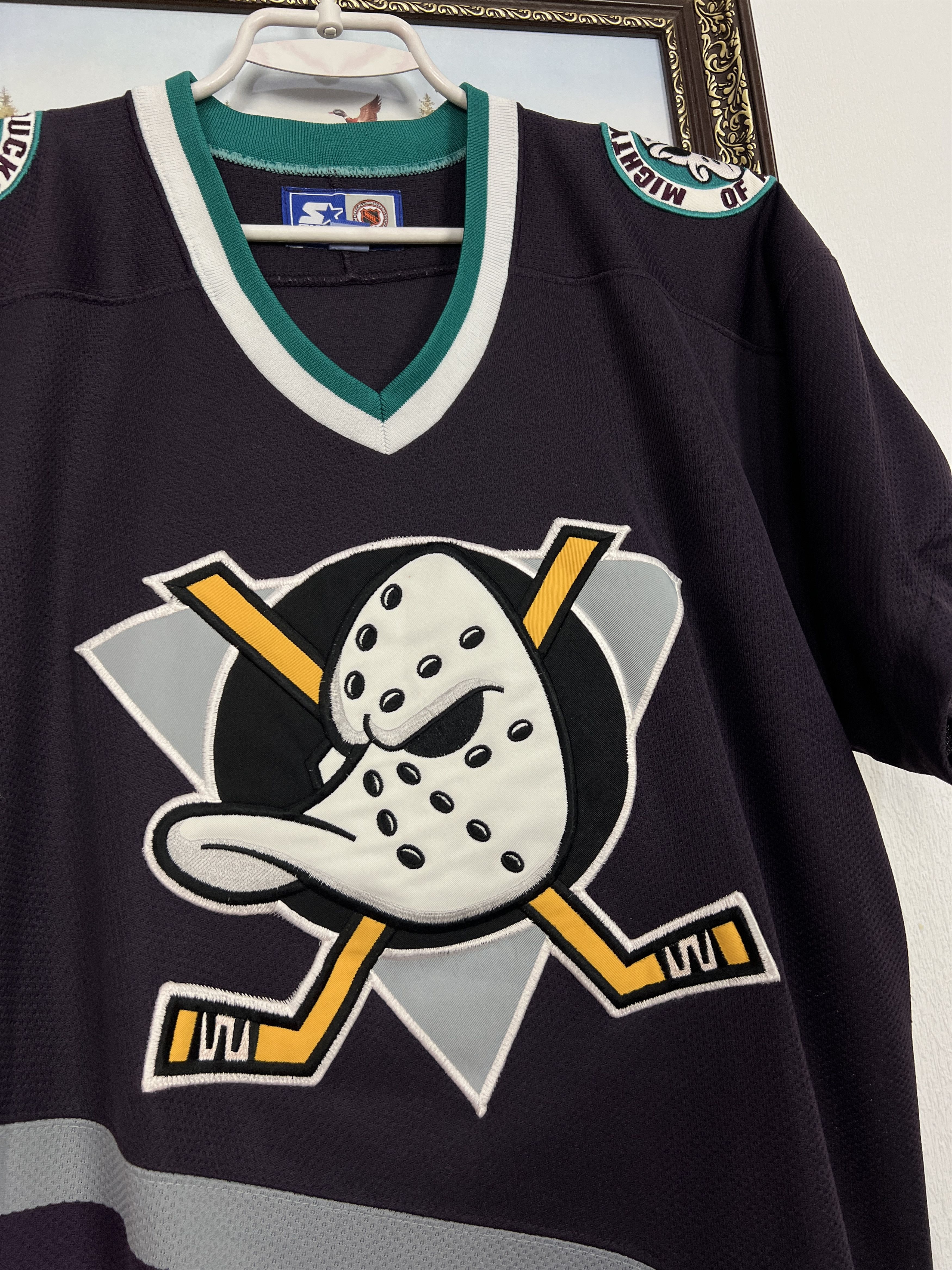 Starter Vintage 90's Anaheim Mighty Ducks Hockey Jersey NHL Trikot Size US M / EU 48-50 / 2 - 3 Thumbnail