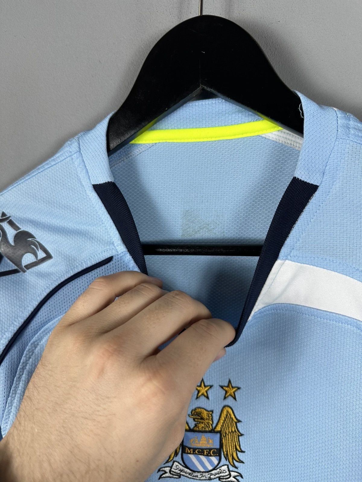 Le Coq Sportif Robinho Manchester City 2008 2009 soccer jersey shirt Size US M / EU 48-50 / 2 - 4 Thumbnail