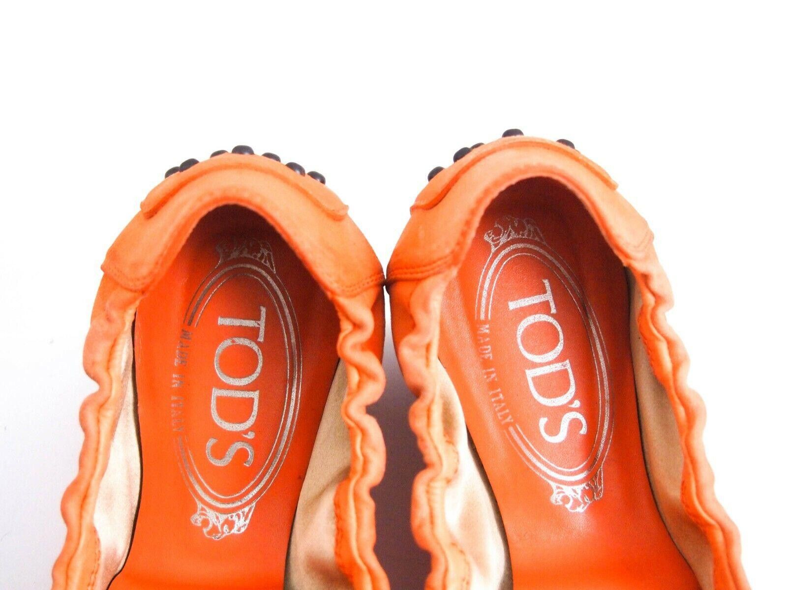 Tod's Tod's Ballet Flats Orange Suede Womens EU 36.5 US 6.5 Size US 6.5 / IT 36.5 - 6 Thumbnail