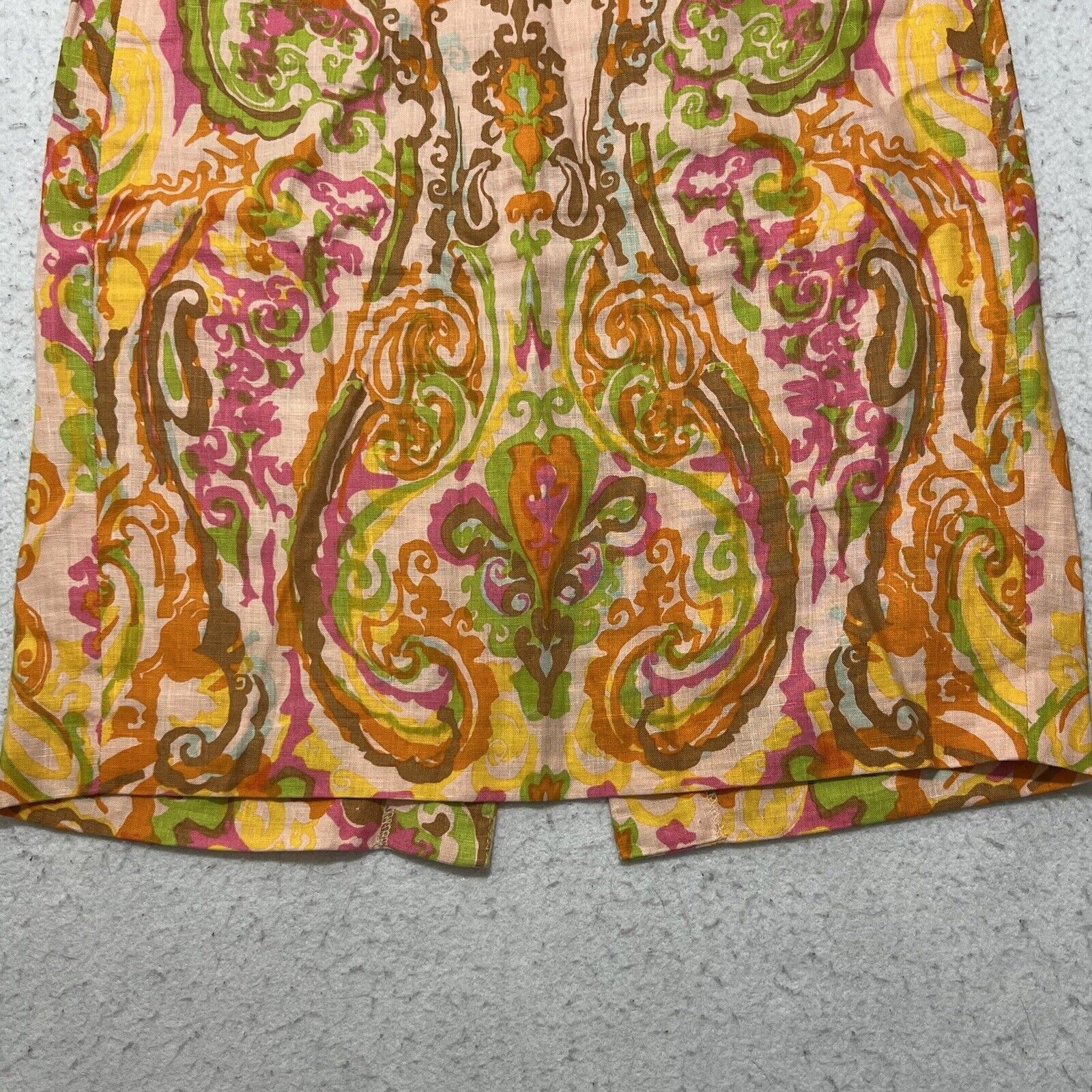 J.Crew J. Crew Women's Size 2 Linen Pencil Skirt Split Back Zip Up Size 26" / US 2 / IT 38 - 4 Thumbnail