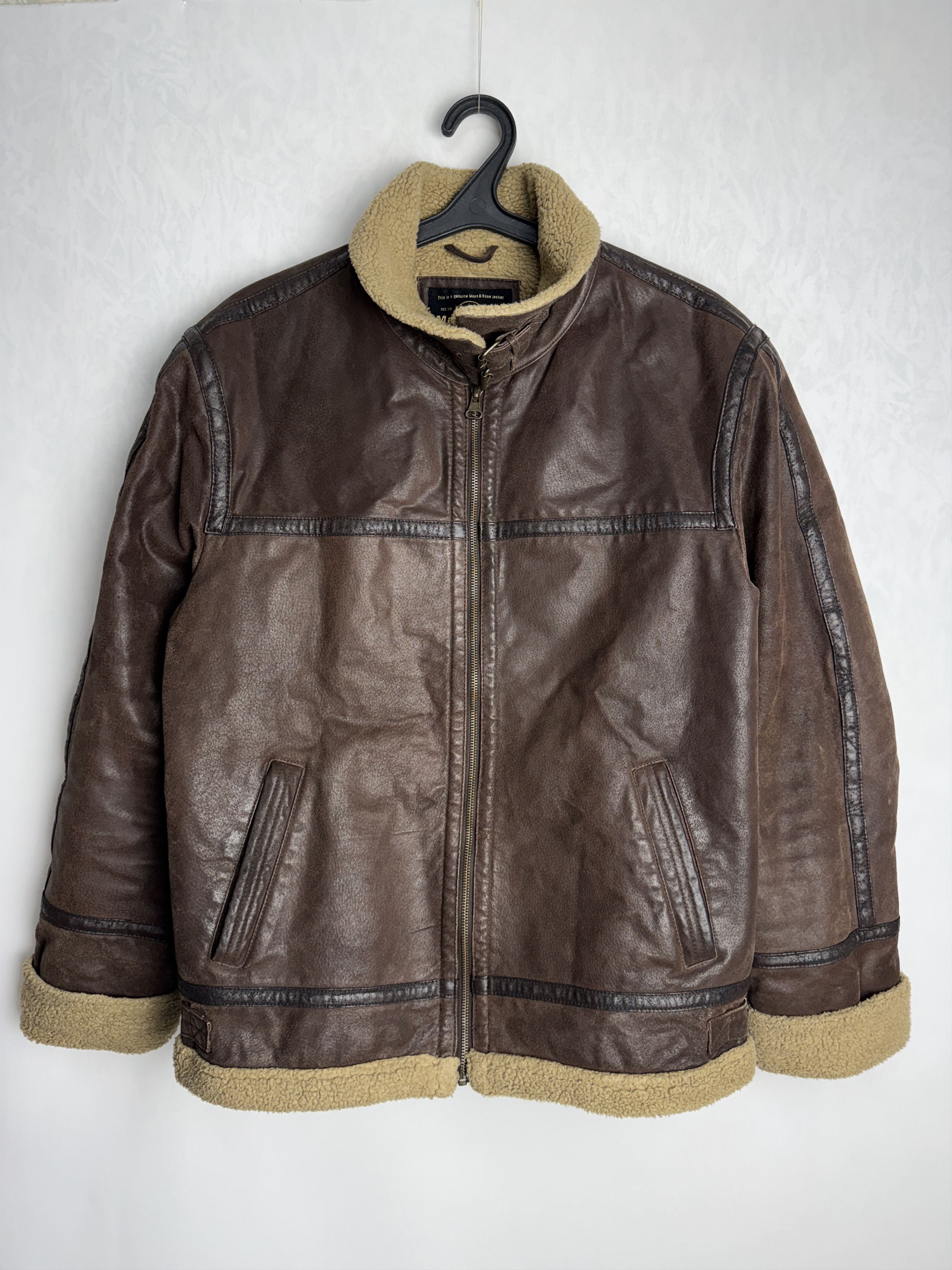 Genuine Leather × Leather MAYS & ROSE men’s zipped leather jacket Size US S / EU 44-46 / 1 - 1 Thumbnail
