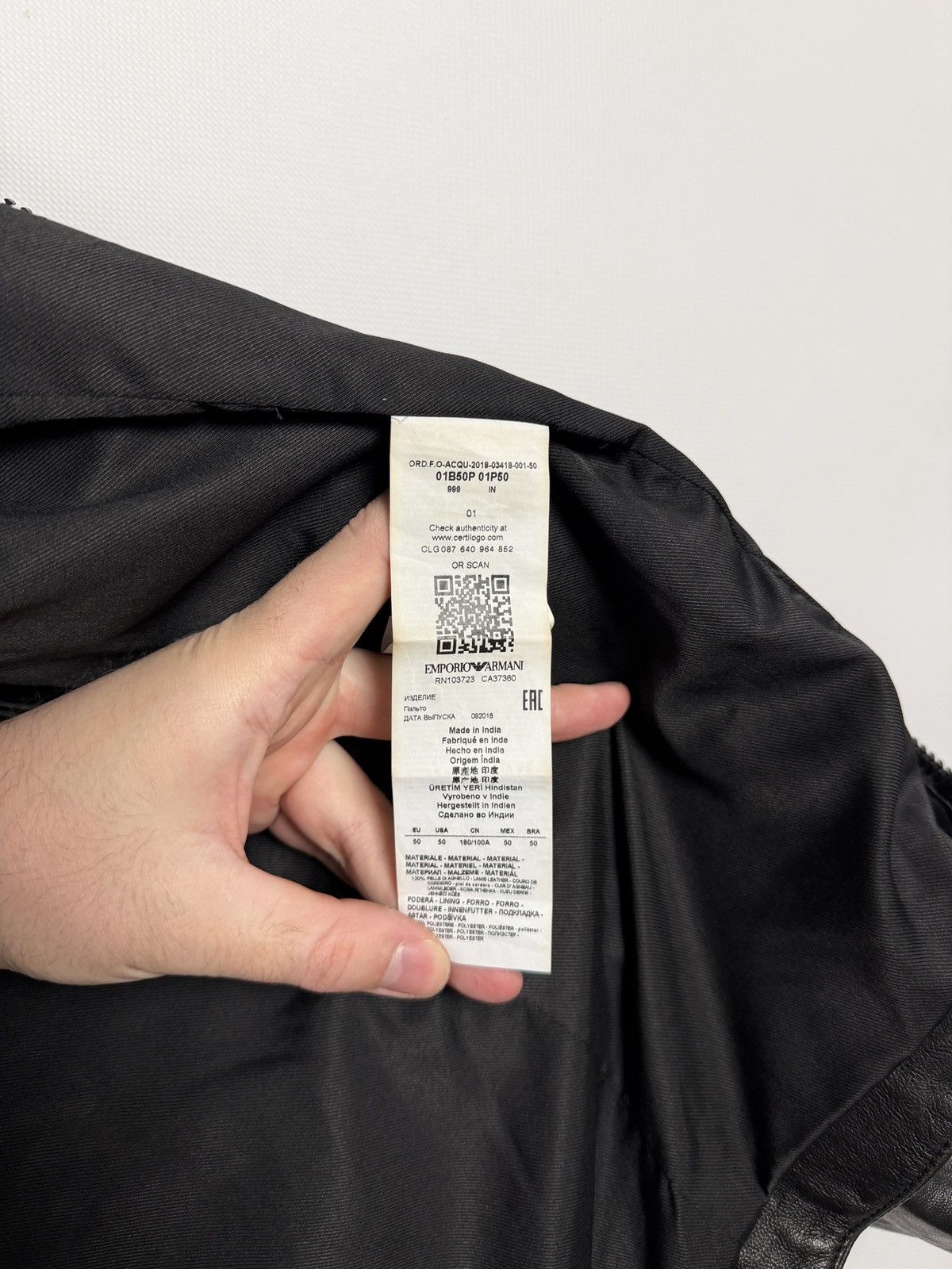 Emporio Armani Emporio Armani Leather Jacket Full Zip Biker Style Size 50 Size US S / EU 44-46 / 1 - 9 Thumbnail