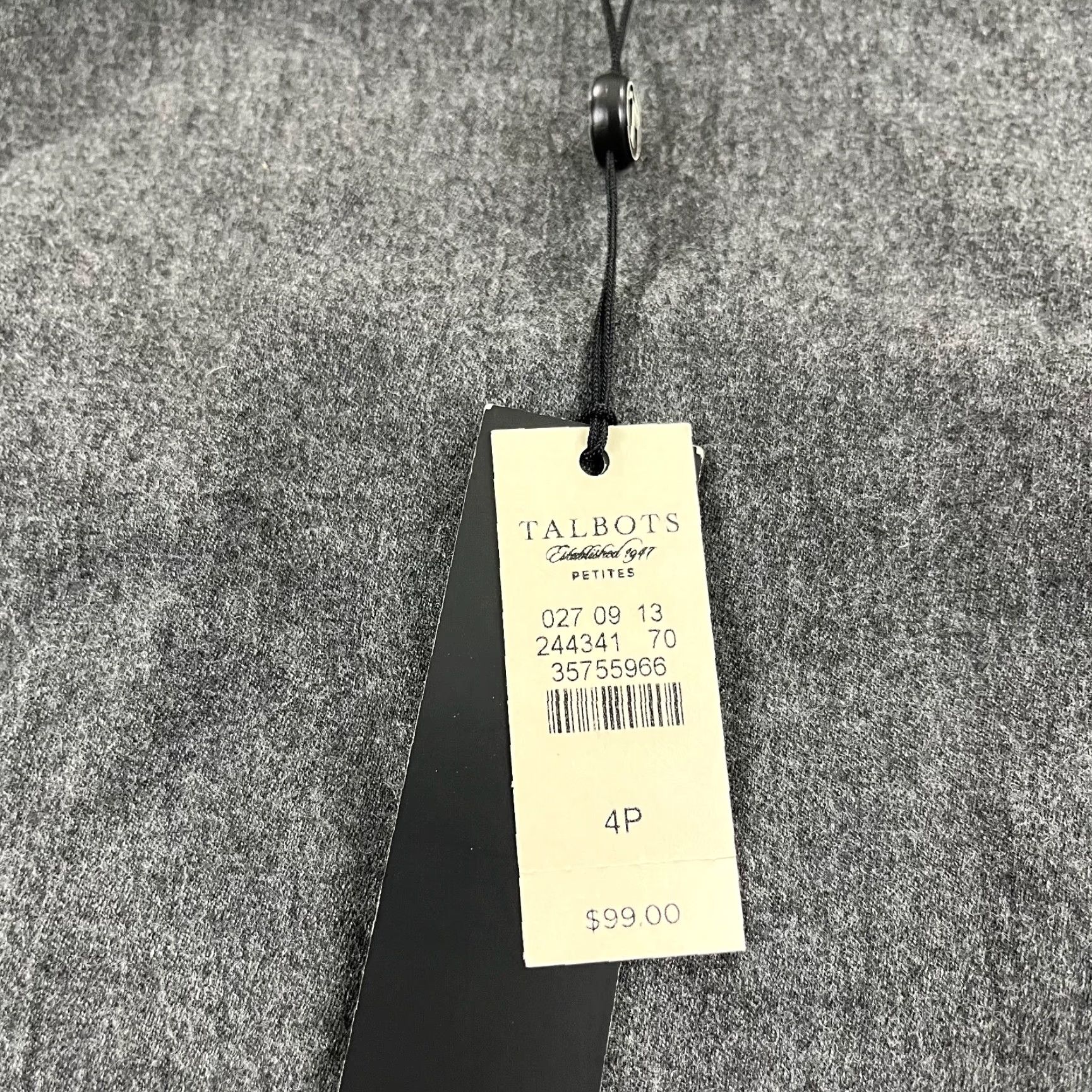 Talbots TALBOTS Shirt Womens 4P Petite Charcoal Gray Wool Sleeveless Top Lined Crew Neck Size S / US 4 / IT 40 - 4 Thumbnail