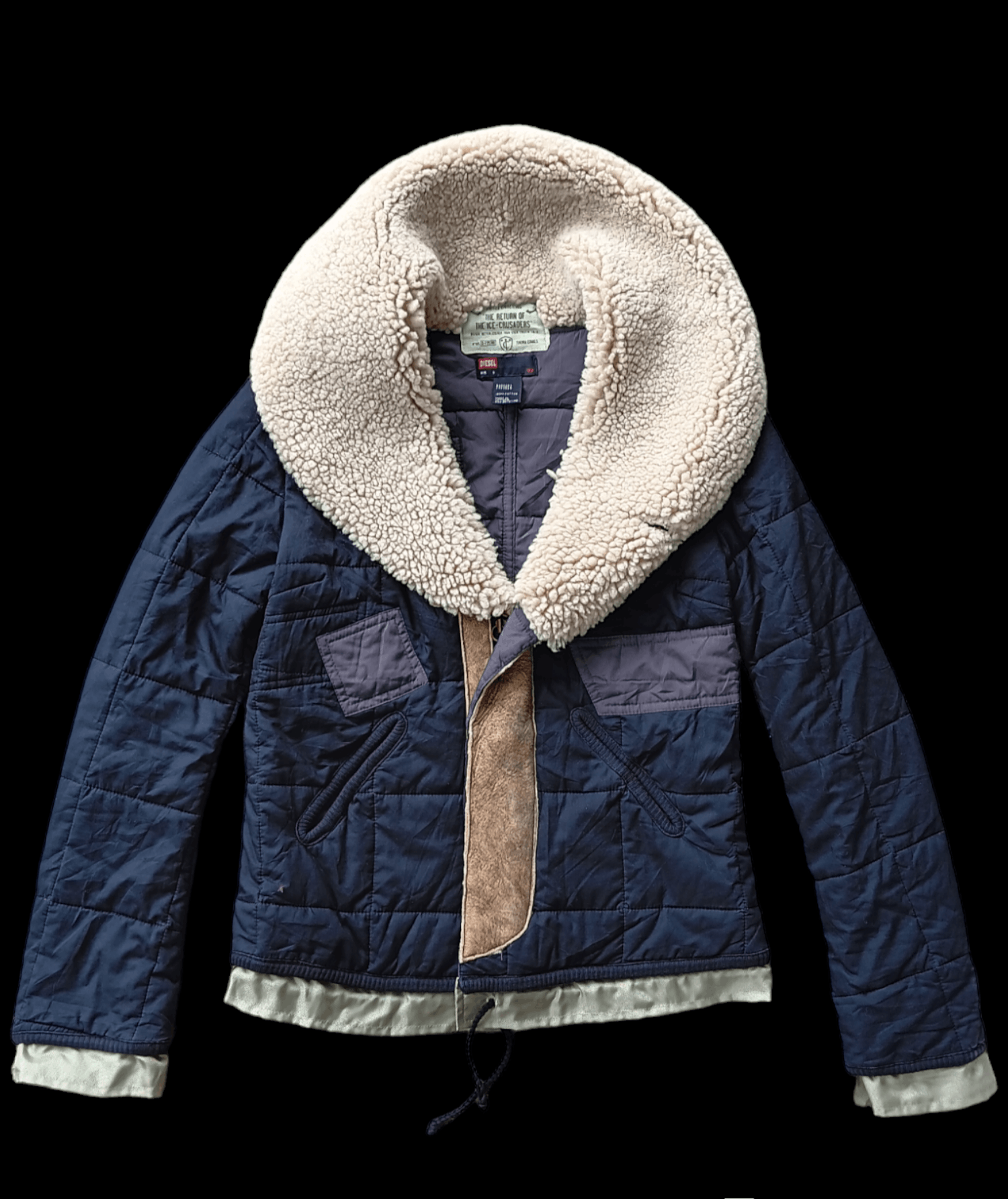 Diesel 2000's Diesel collared shearling quilted jacket Size US S / EU 44-46 / 1 - 1 Thumbnail