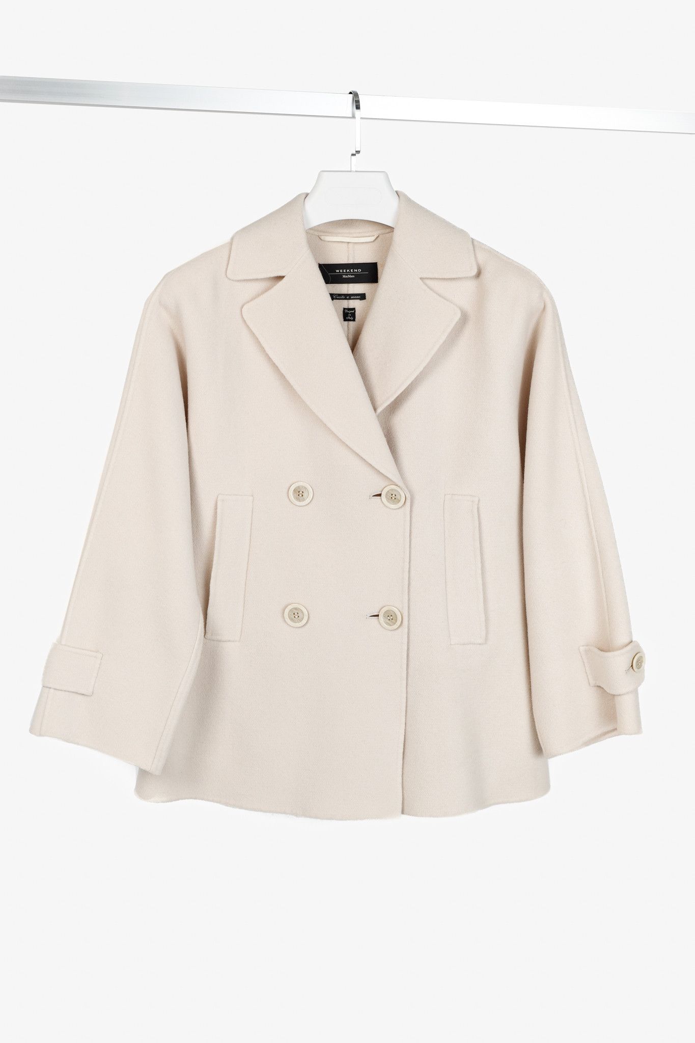 Weekend Max Mara Weekend Max Mara Cream Wool Double-Breasted Jacket Size M / US 6-8 / IT 42-44 - 1 Thumbnail