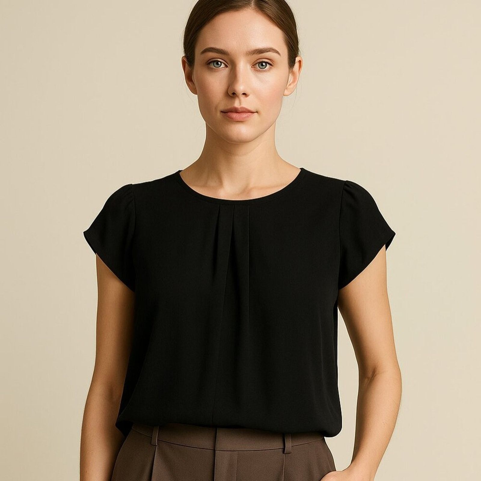 Other Lucid-Pink Black Pleated Short Sleeve Blouse Women’s M Size M / US 6-8 / IT 42-44 - 1 Thumbnail