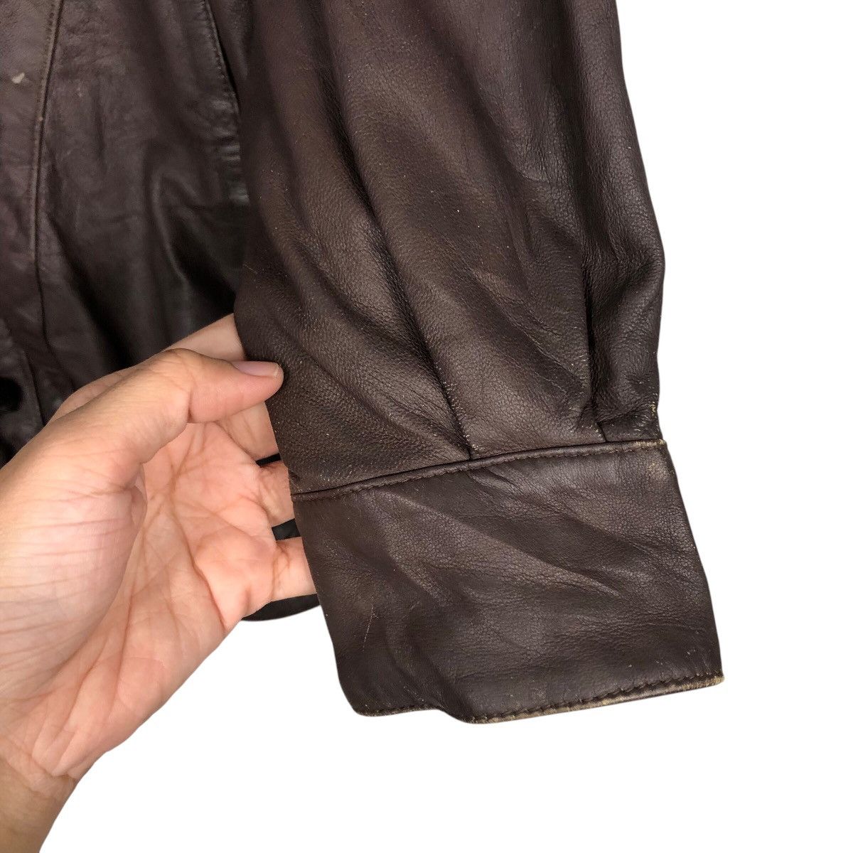 Japanese Brand 📌Vintage Leather Jacket Delta Double Breast Size US M / EU 48-50 / 2 - 16 Thumbnail
