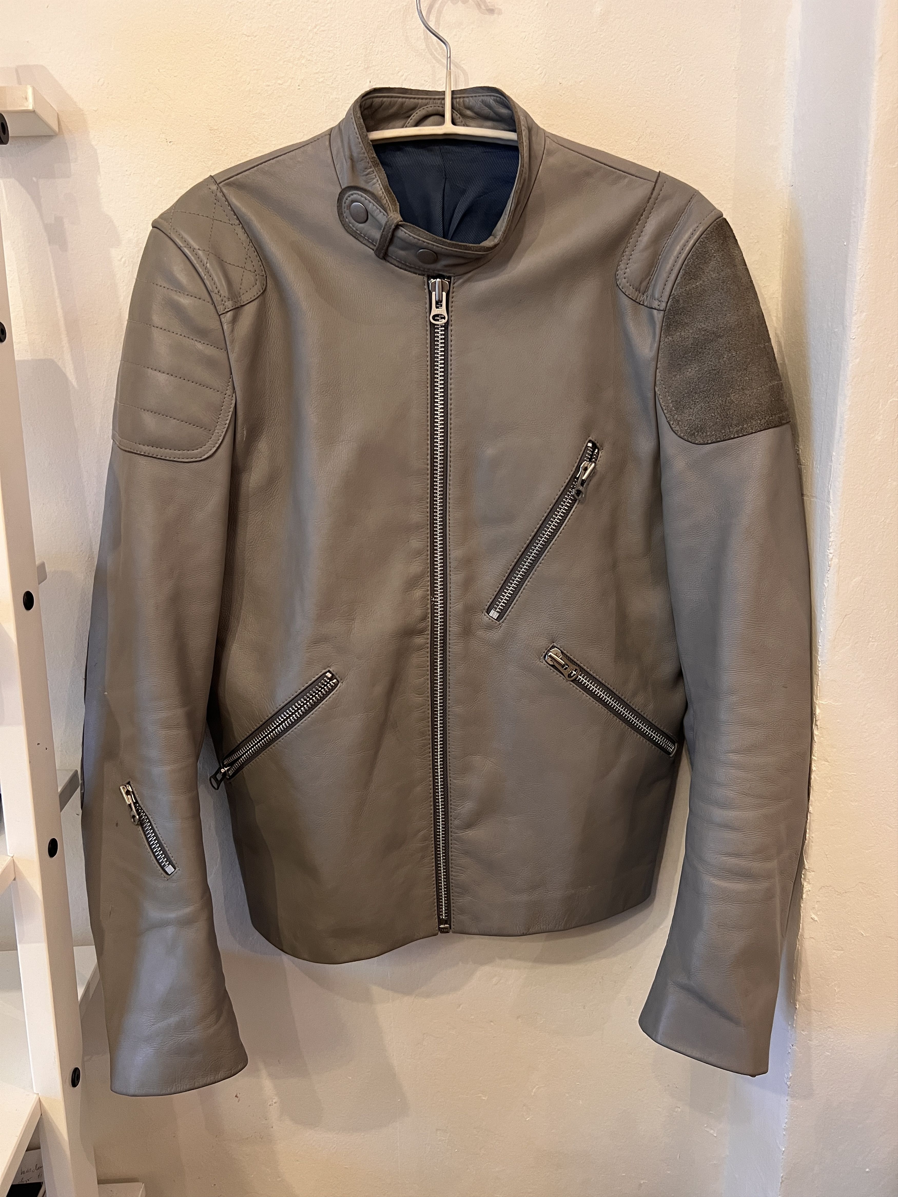 image of Acne Studios Colour Biker Jacket in Beige, Men's (Size Large)