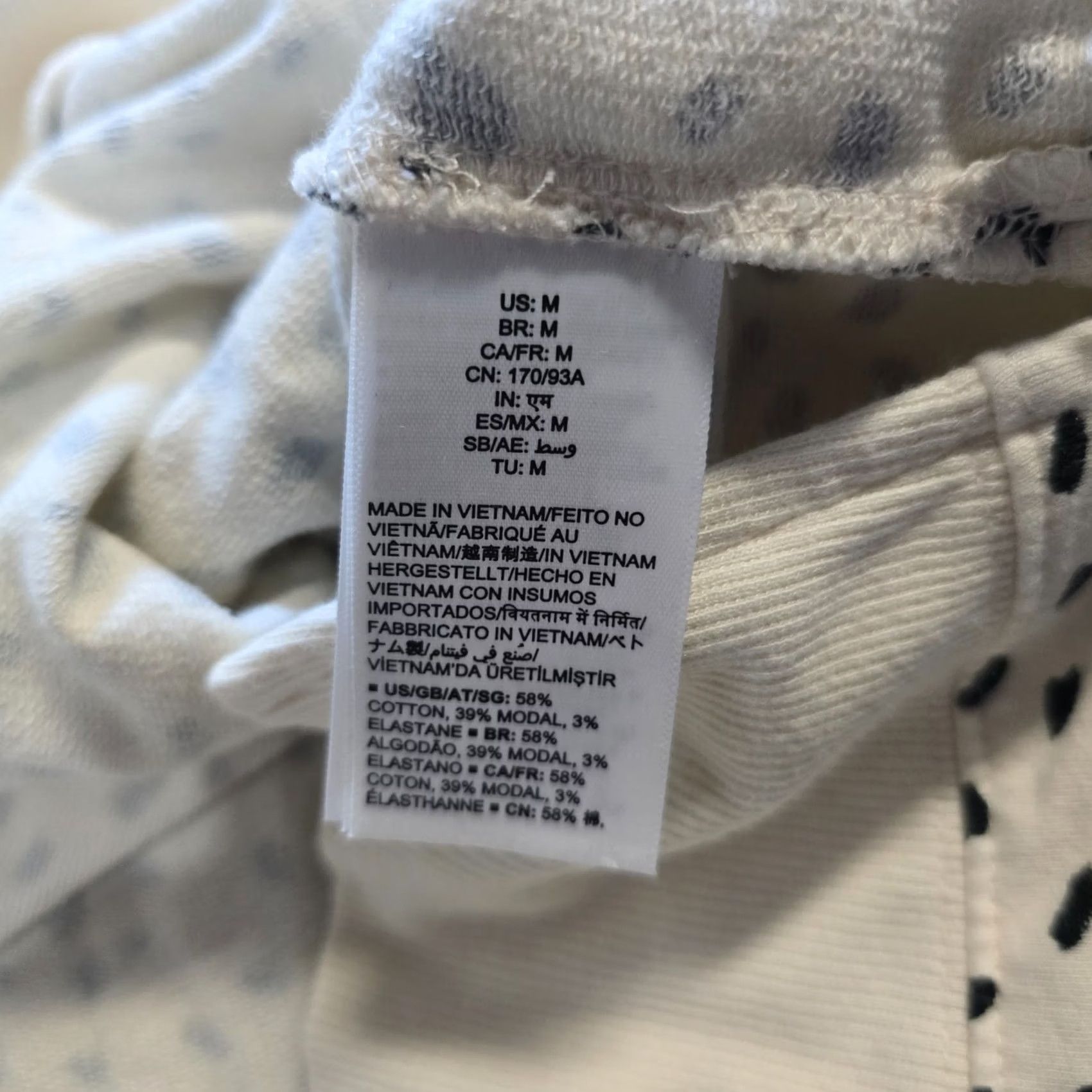 Vintage Daily Ritual Sweatshirt Women Size M White Polka Dot Dalmation Lounge Size M / US 6-8 / IT 42-44 - 7 Thumbnail