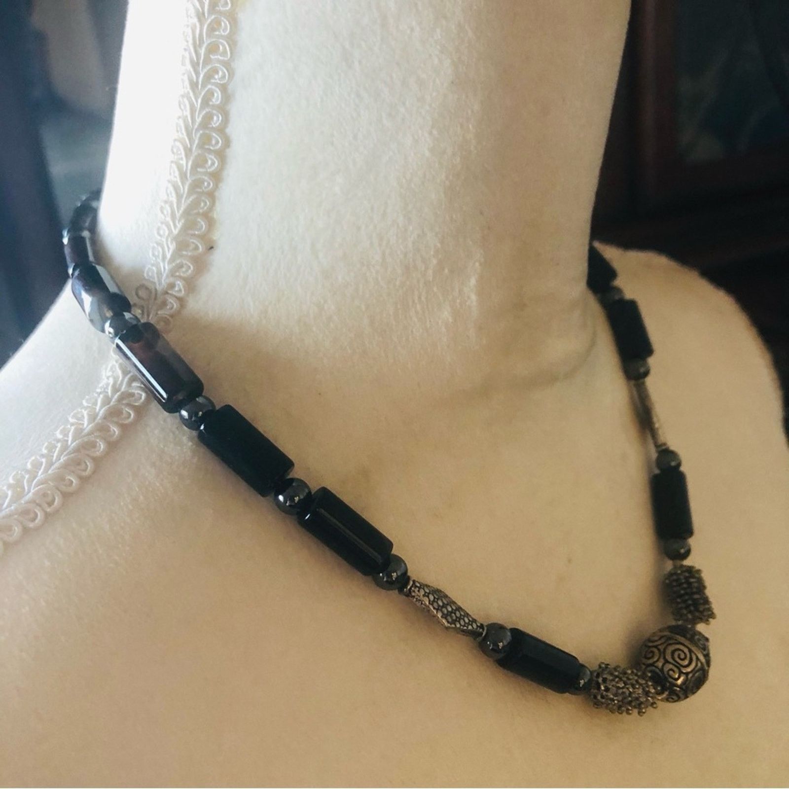 Handmade Handcrafted orca agate necklace and earring set Size ONE SIZE - 5 Thumbnail