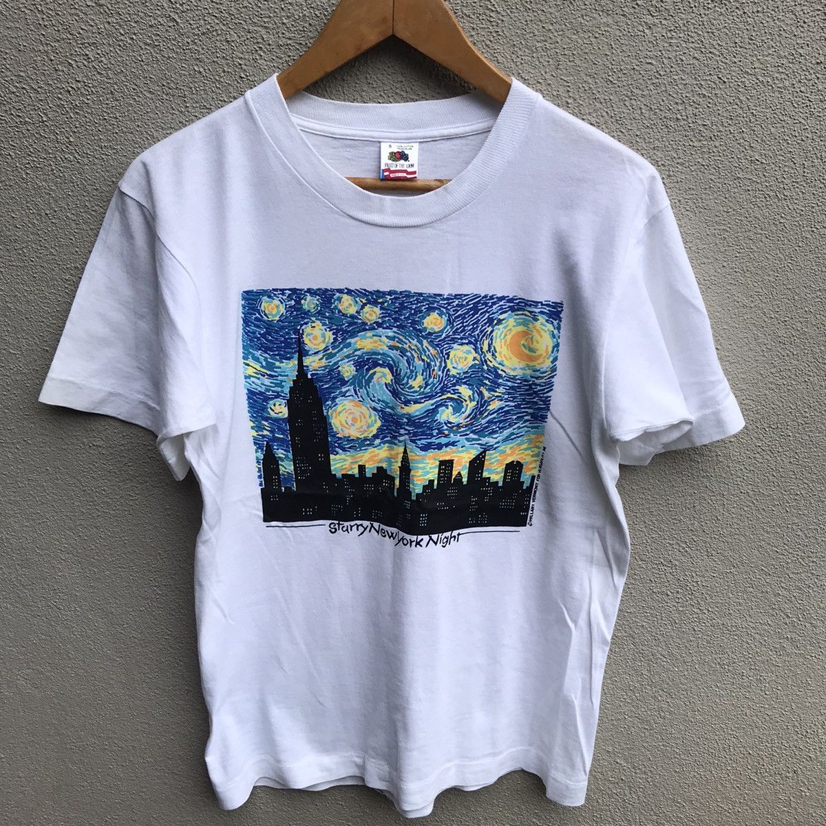 Vintage Vintage 90s STARRY NIGHT ny art tee Size US S / EU 44-46 / 1 - 2 Thumbnail