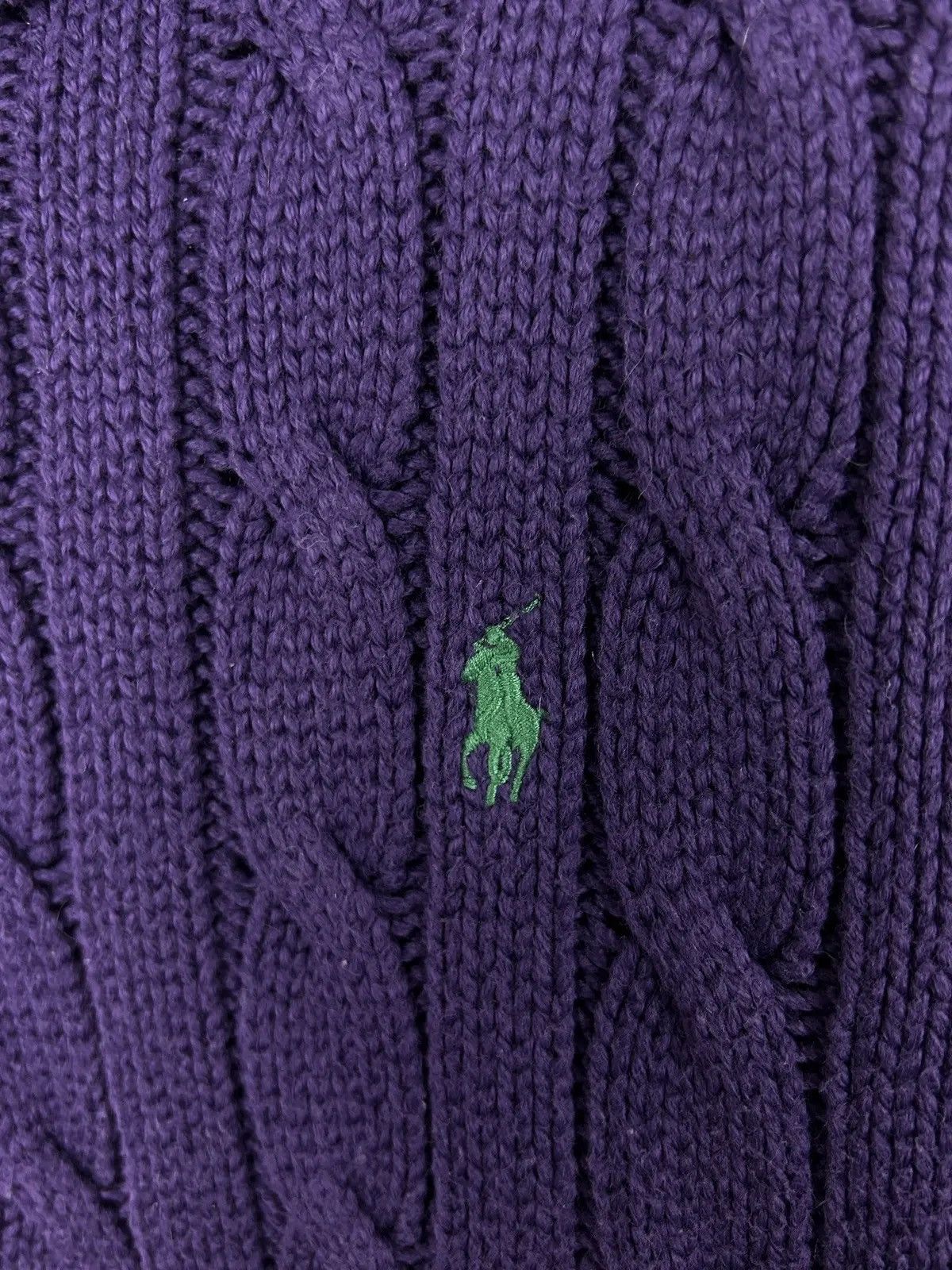 Polo Ralph Lauren Polo Ralph Lauren Cable Knit Turtleneck Sweater In Purple Size L / US 10 / IT 46 - 3 Thumbnail