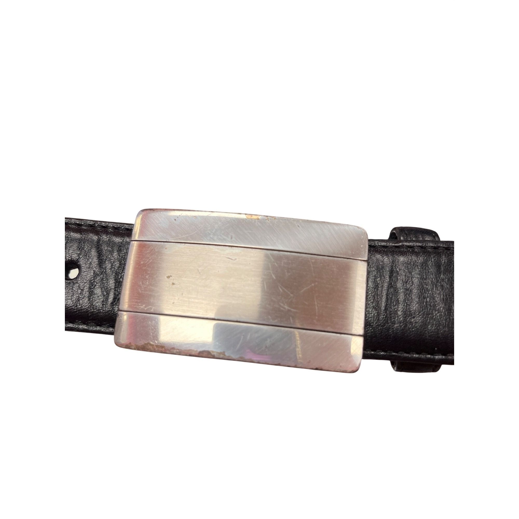 Brighton Brighton VTG mens black leather silver buckle belt sz 34, 41 Size 34 - 3 Thumbnail