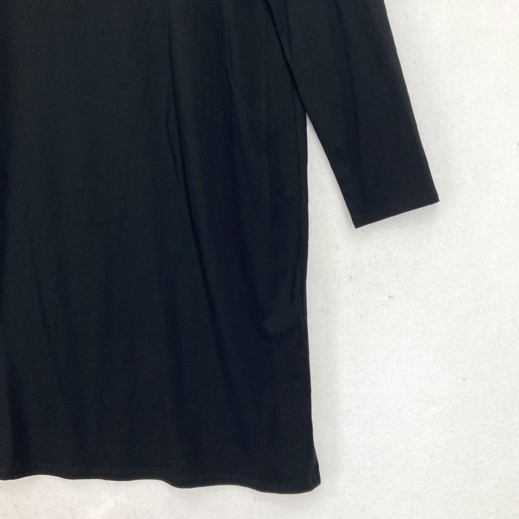 Eileen Fisher Viscose Jersey Knit Dress Women's Medium Black Stretch Mock  Neck Dress