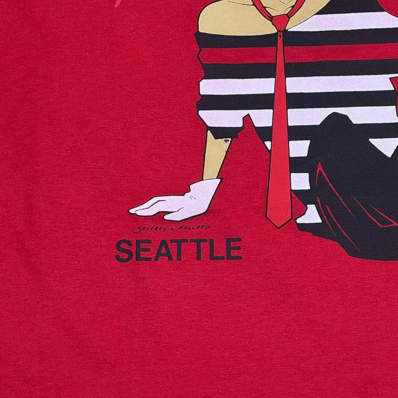 Jerzees × Vintage VINTAGE 90S JEFFREY L. POLLARD SEATTLE MIME TEE: Size US L / EU 52-54 / 3 - 4 Thumbnail