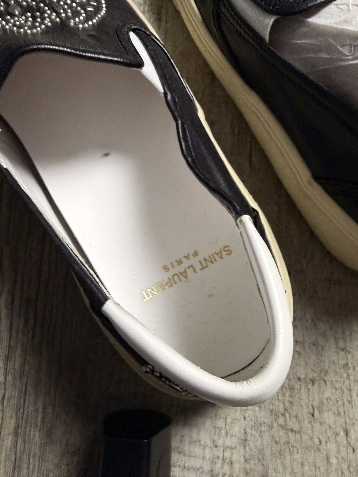 Saint Laurent Paris Saint Laurent Studded Leather Slip-On Sneakers - Size 37 Size US 7 / IT 37 - 5 Thumbnail