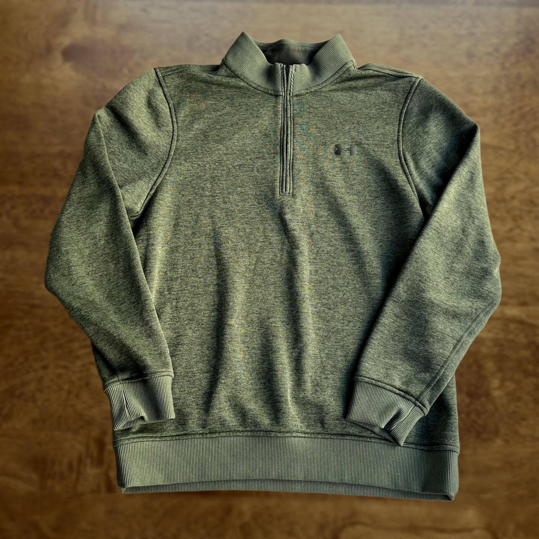 Under Armour Under Armour Sweatshirt Mens Medium Green ColdGear 1/4 Zip Fleece Pullover Size US M / EU 48-50 / 2 - 1 Thumbnail