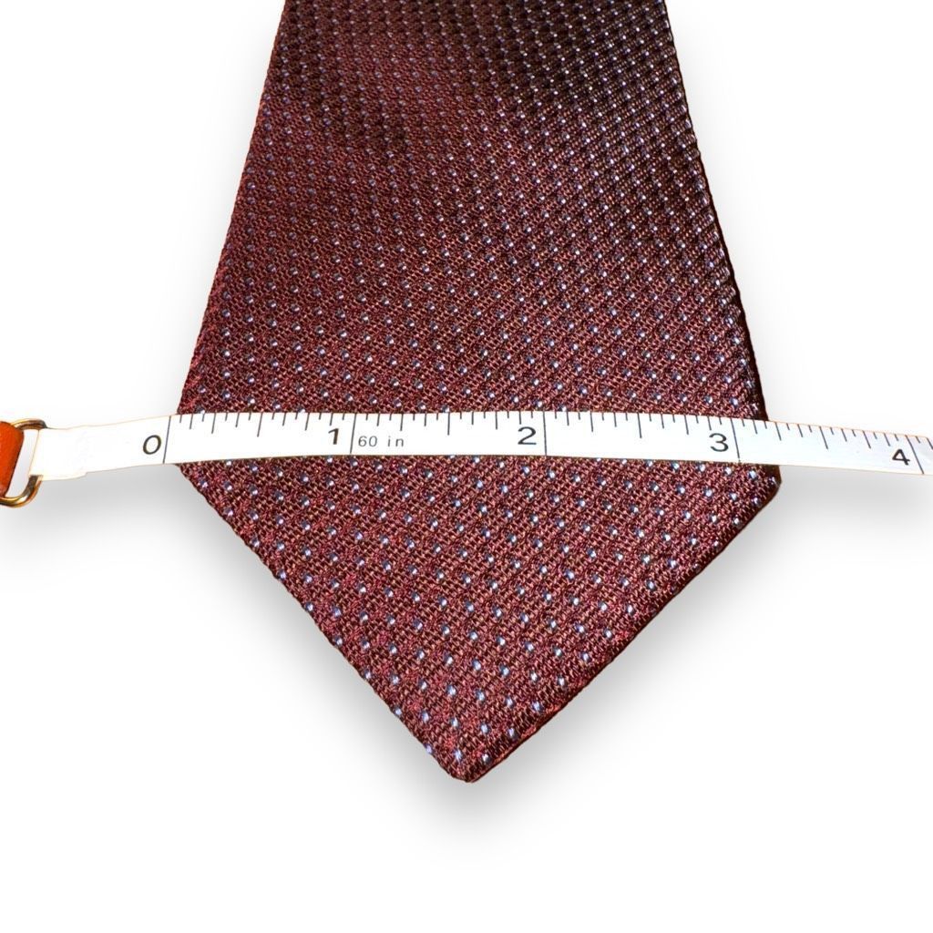Tom James Tom James Mainline Red Micro Polkadot Made in USA Silk Tie Size ONE SIZE - 2 Thumbnail