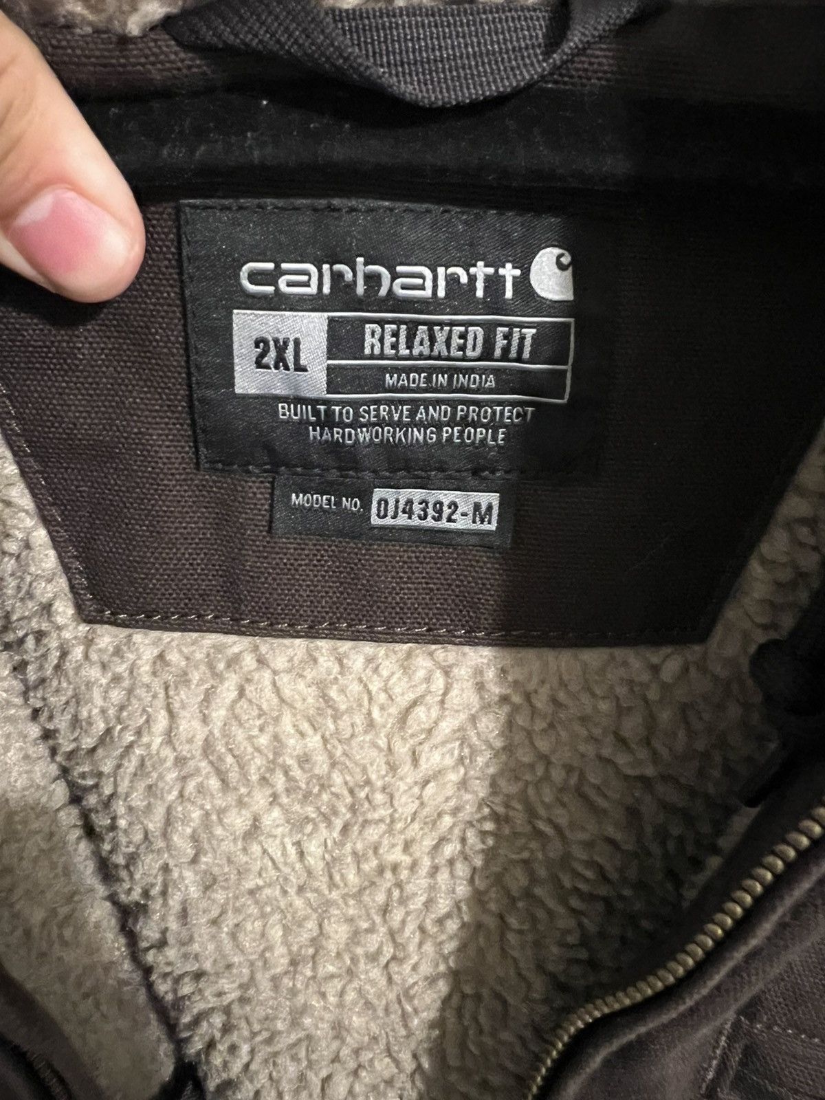 Carhartt Carhartt Washed Duck Sherpa Lined Hooded Work Jacket Size US XXL / EU 58 / 5 - 3 Thumbnail