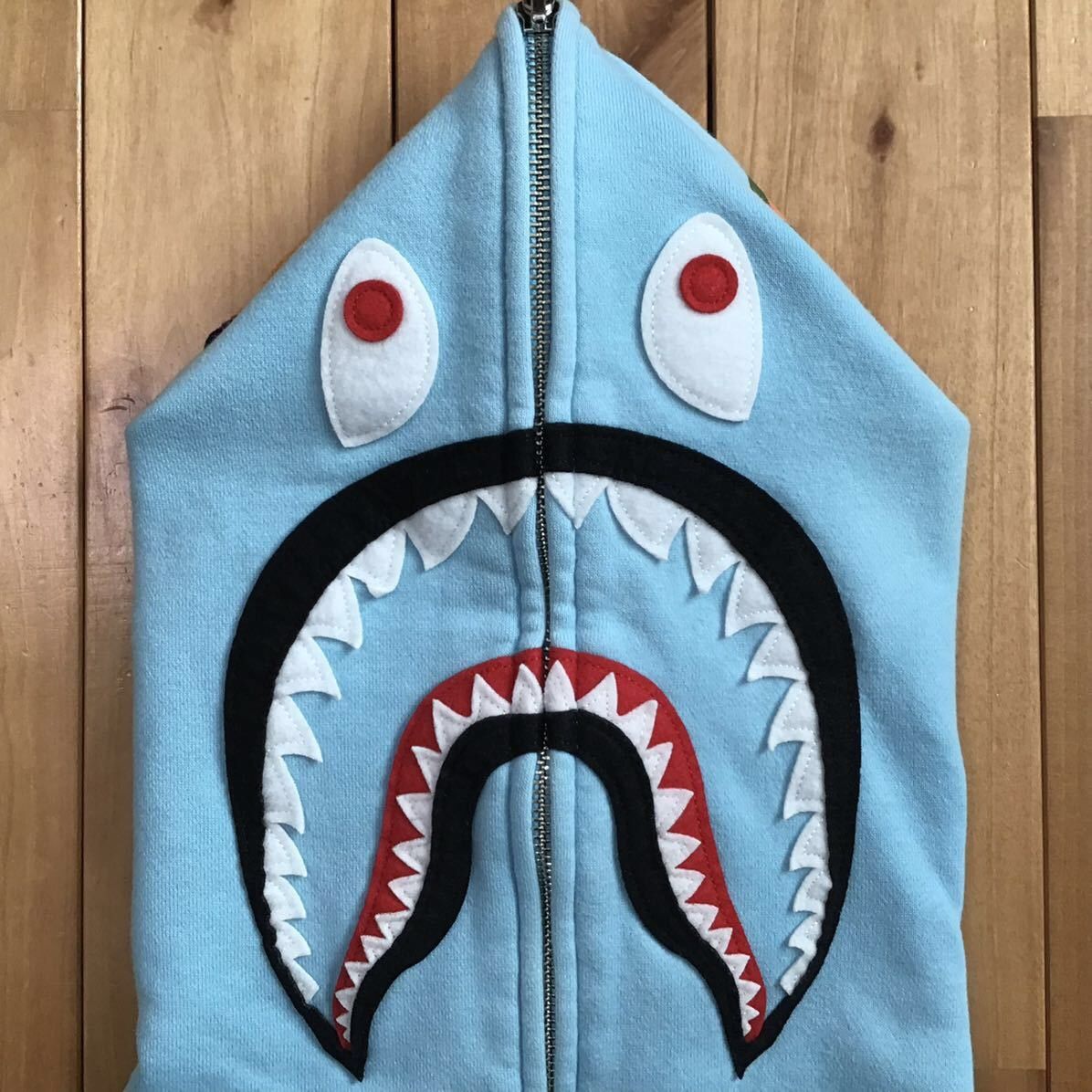 Bape BAPE logo multi fonts shark hoodie light blue a bathing ape Size US L / EU 52-54 / 3 - 4 Thumbnail