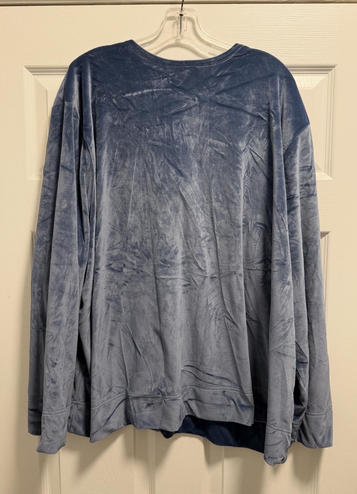 Blair Calm‑Blue Velvety Button‑Front Extra‑Plus Cardigan Size 3XL / US 20-22 - 6 Thumbnail