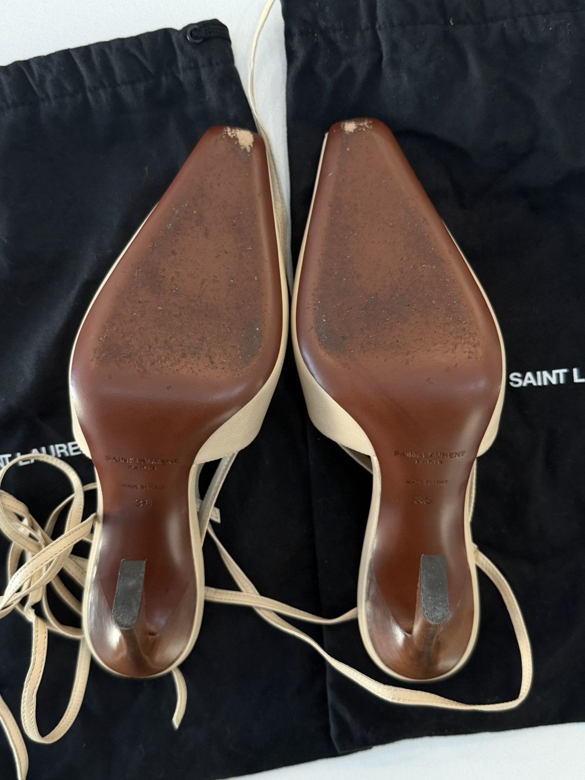 Saint Laurent Paris Saint Laurent Blade slingback pumps in Nude Size US 6 / IT 36 - 7 Thumbnail