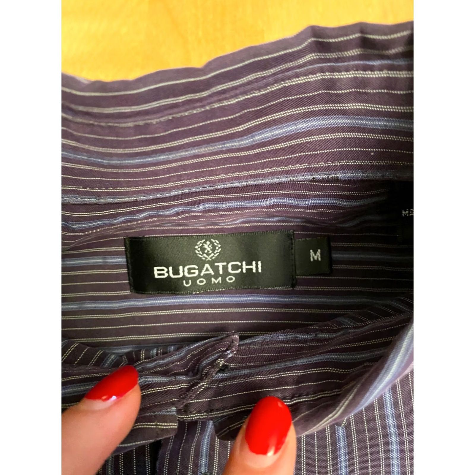 BUGATCHI Bugatchi Uomo Shirt Long Sleeve Purple Stripe Size M Mens Size US M / EU 48-50 / 2 - 3 Thumbnail