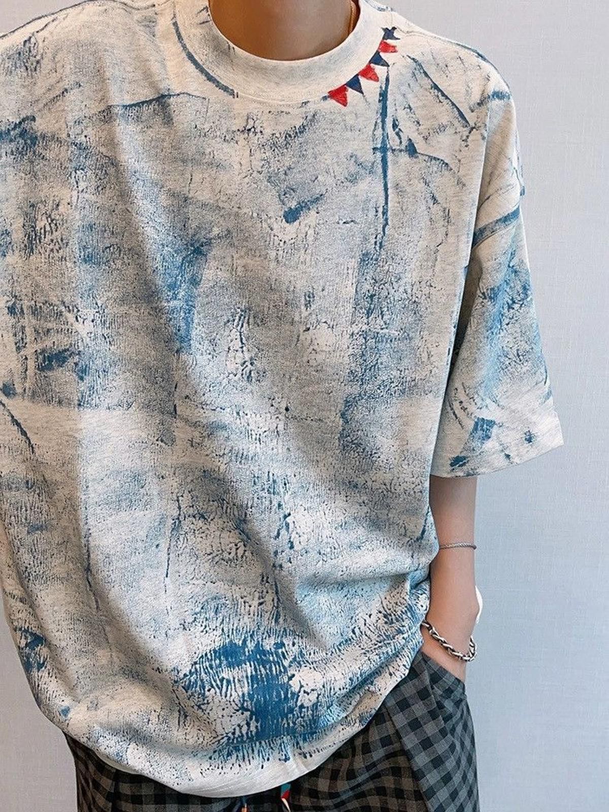 Other Blue Abstract Print T-Shirt with Decorative Accents Size US L / EU 52-54 / 3 - 3 Thumbnail