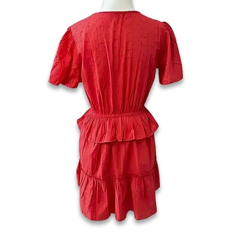 Other NSR Kailani Dress Tiered VNeck Eyelet Lace Cotton Red S NWOT Size S / US 4 / IT 40 - 4 Thumbnail