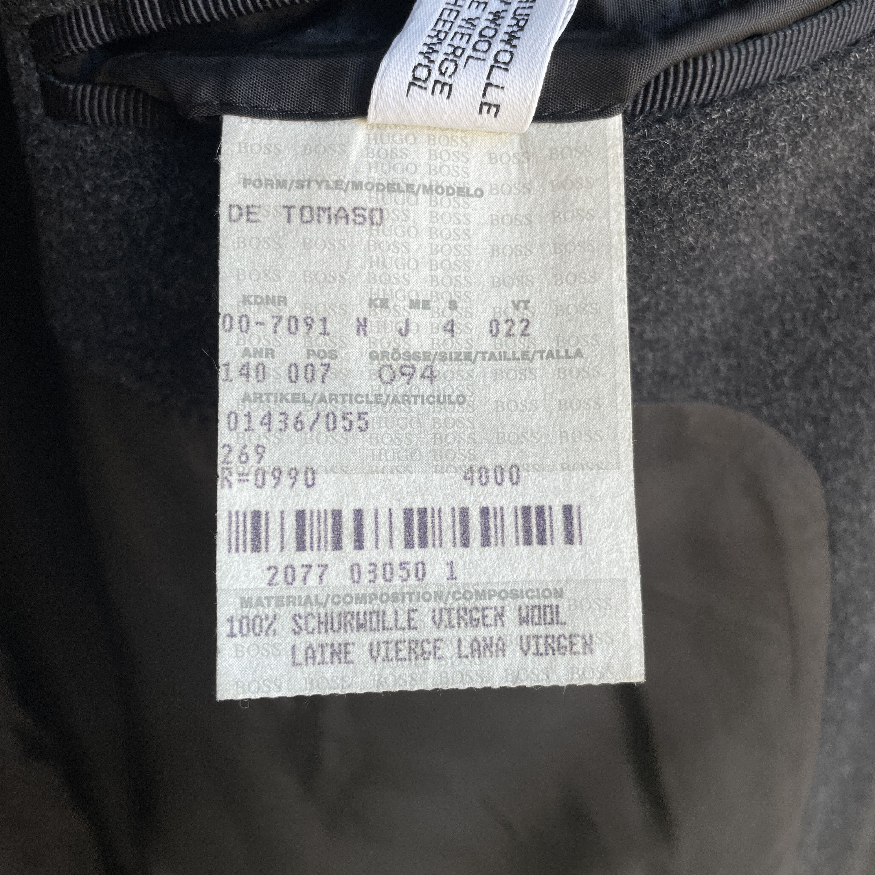 Hugo Boss Hugo Boss Vintage De Tomaso Charcoal Gray Wool Overcoat Size US XL / EU 56 / 4 - 9 Thumbnail