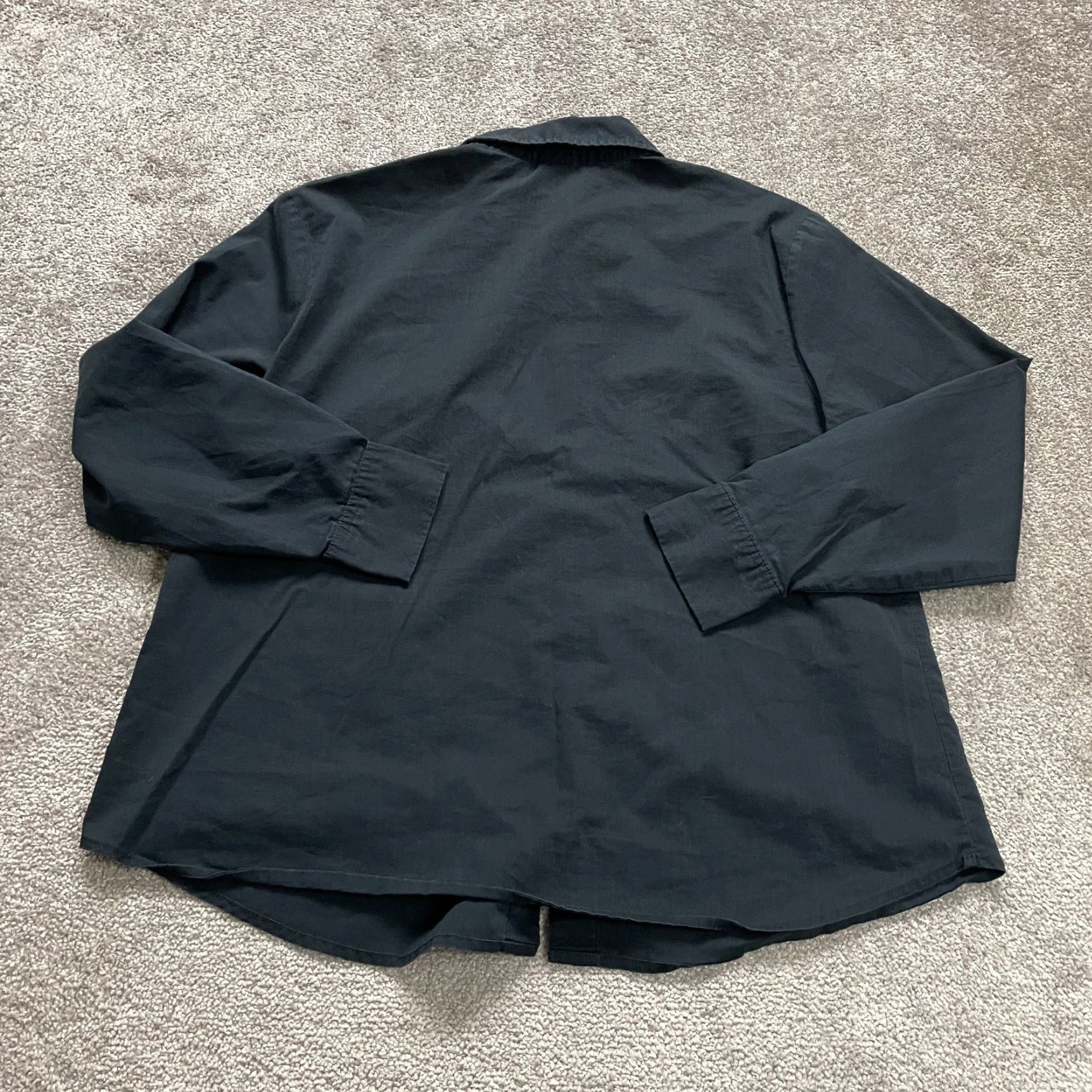 Faded Glory Faded Glory Button-Down Blouse Womens 18W Black Long Sleeve Knit Cotton Polyester Stretch Casual Top Shirt Size XXL / US 16-18 / IT 52-54 - 2 Thumbnail