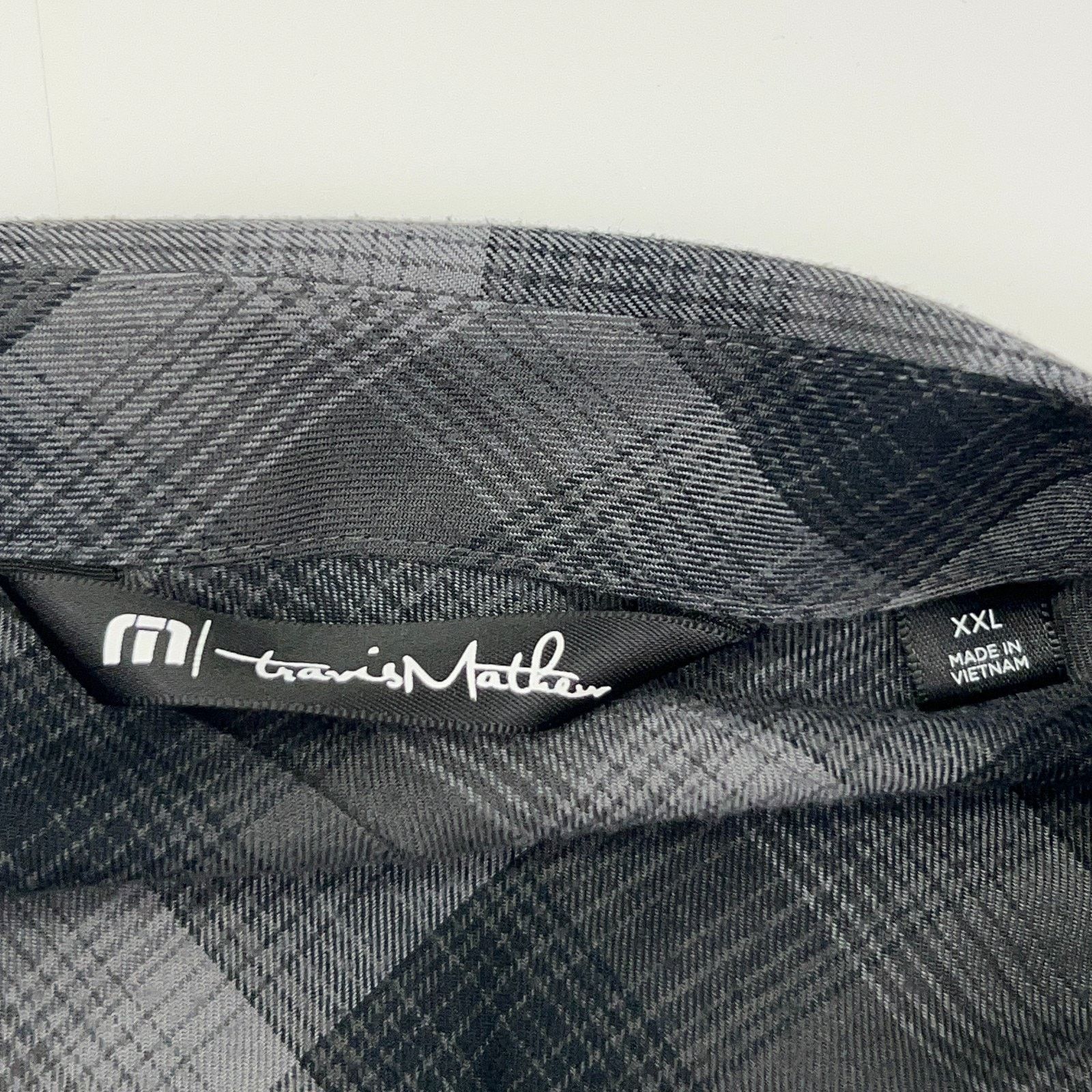 TravisMathew Travis Mathew Button Front Shirt Long Sleeve Plaid Gray 2XL Size US XXL / EU 58 / 5 - 4 Thumbnail
