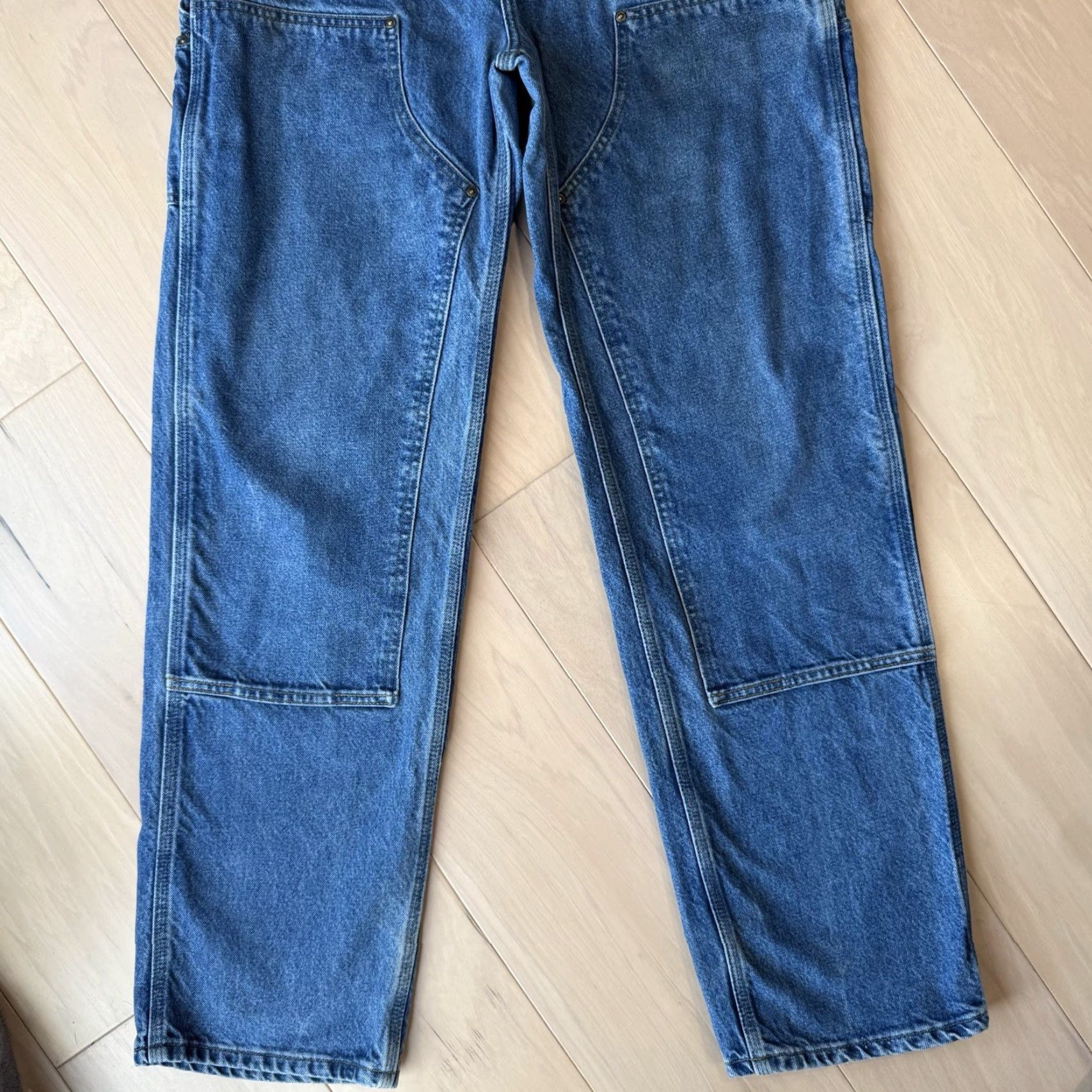 Carhartt VINTAGE Carhartt Double Knee Pants Blue Denim 31 Carhartt B17 Straight Leg Heavy Workwear 90s Mens Casual Workwear Pants Size US 31 - 4 Thumbnail