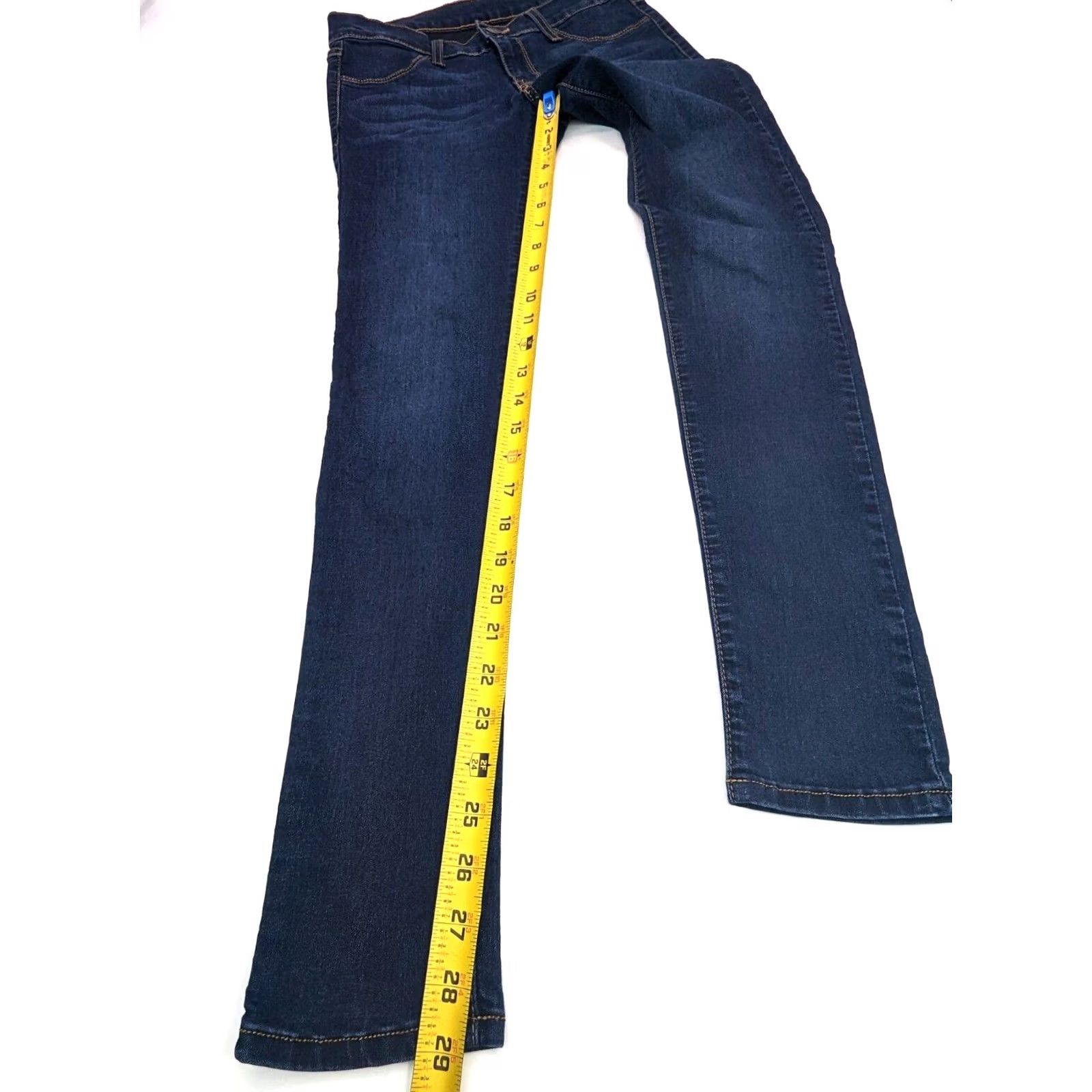 Vintage Flying Monkey Jeans Skinny Jeans Denim 7 27x29 Dark Wash Blue Juniors Womens Regular Stretch Low Rise Skinny Jeans Size 28" / US 6 / IT 42 - 3 Thumbnail