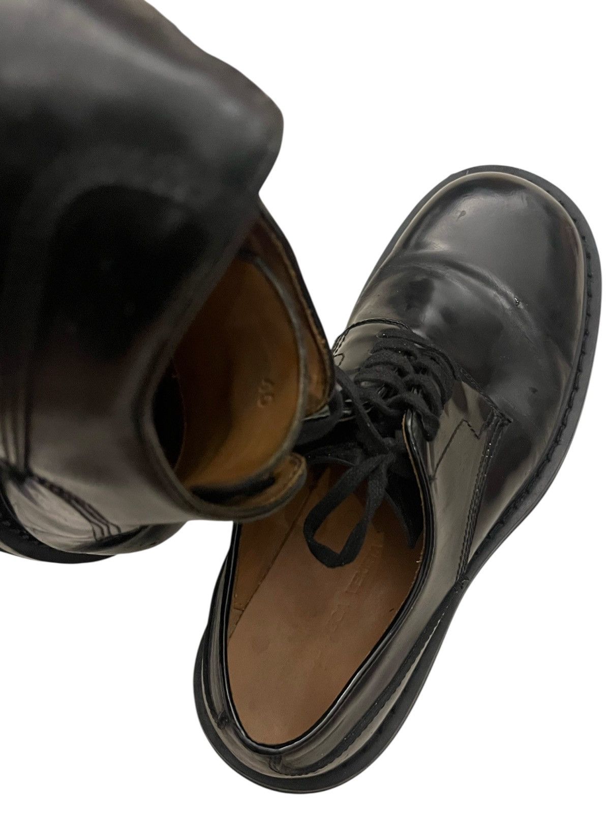 Bottega Veneta Bottega Veneta Clear Sole Polished Leather Derby Shoes Black Size US 8.5 / EU 41-42 - 6 Thumbnail