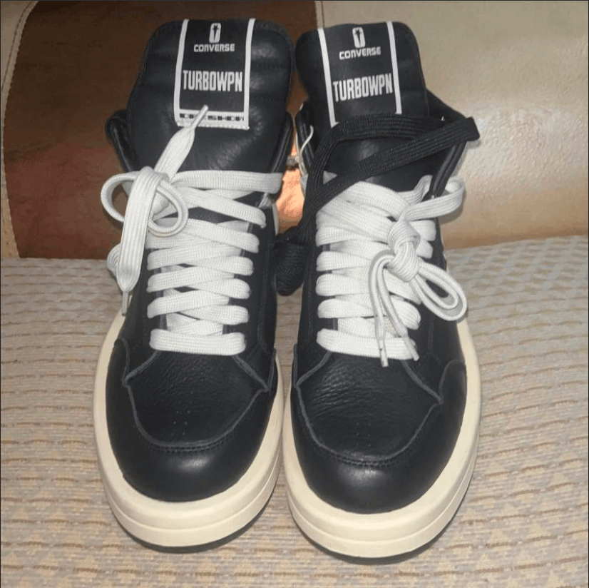 Rick Owens Converse TURBOWPN Mid x Rick Owens Drkshdw Black Size US 10 / EU 43 - 2 Thumbnail