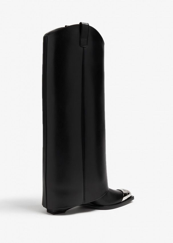 Givenchy o1srvl11e1224 Shark Lock Cowbody Boots in Black Size US 6 / IT 36 - 2 Thumbnail