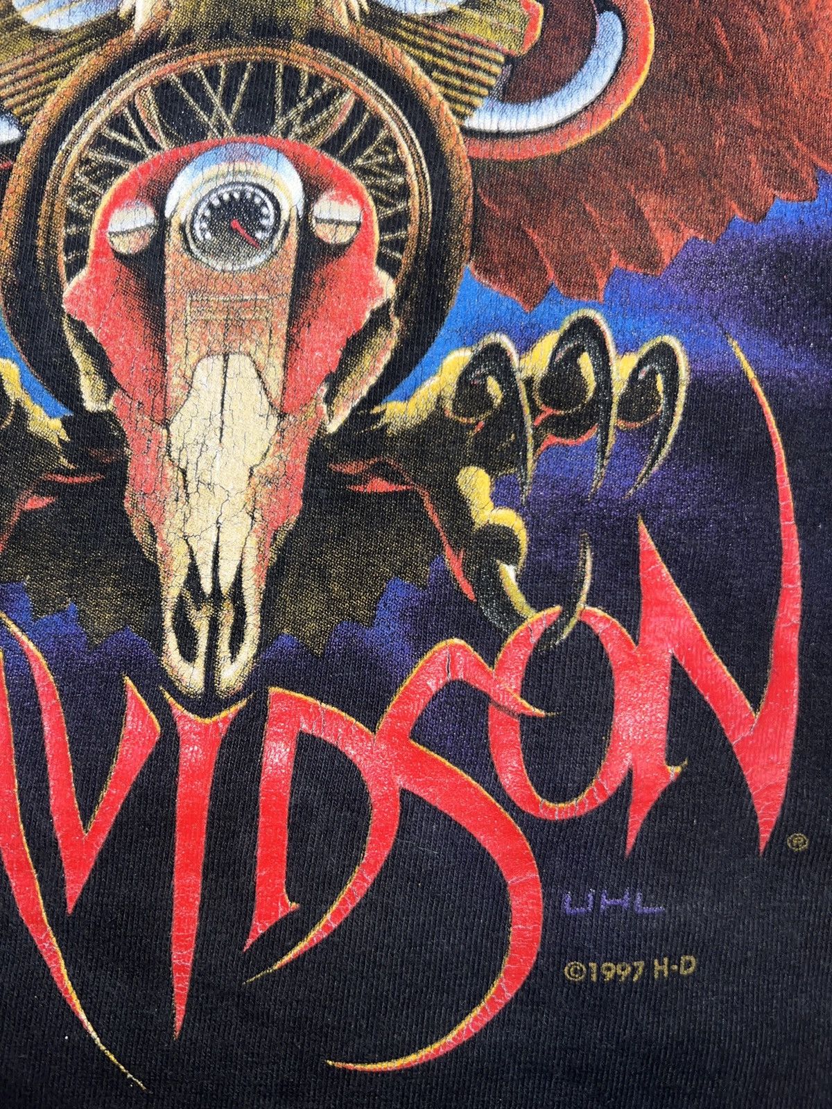 Harley Davidson Vintage 1997 Harley Davidson Eagle Flames tee Size US M / EU 48-50 / 2 - 3 Thumbnail