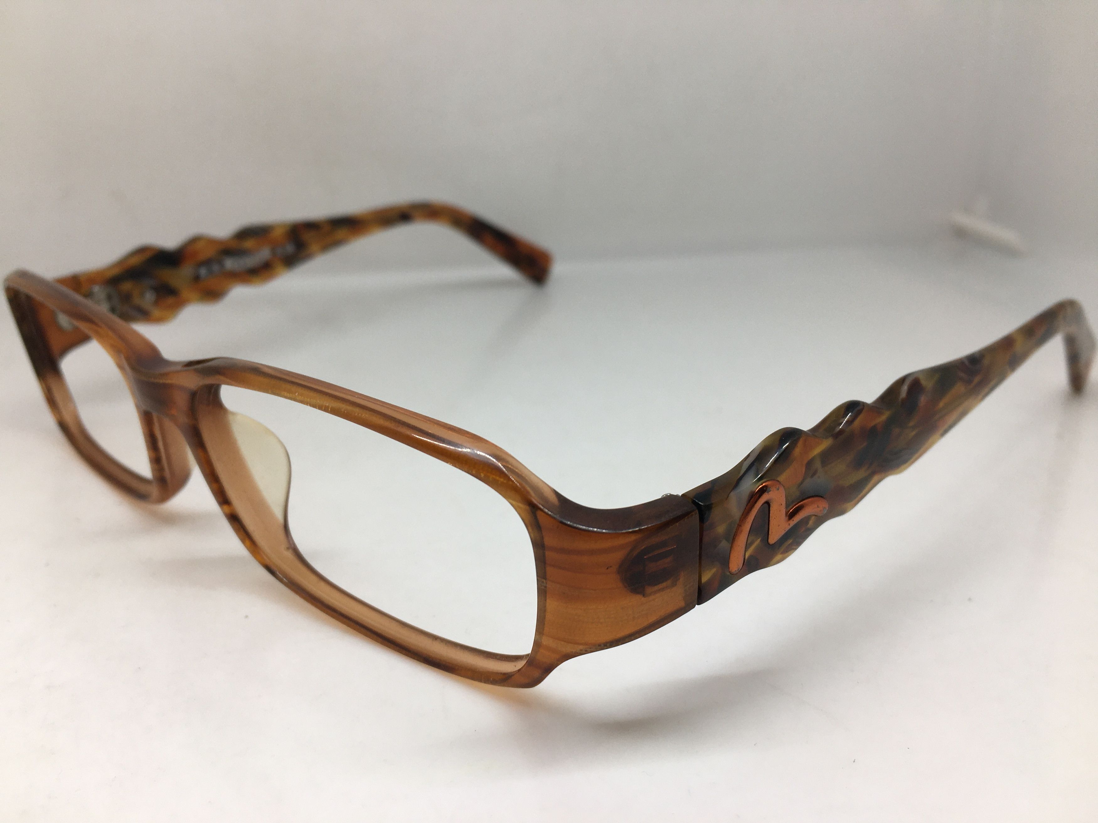 Evisu Vintage Evisu EV-8183 Brown Acetate RX Eyeglasses Frame Size ONE SIZE - 5 Thumbnail