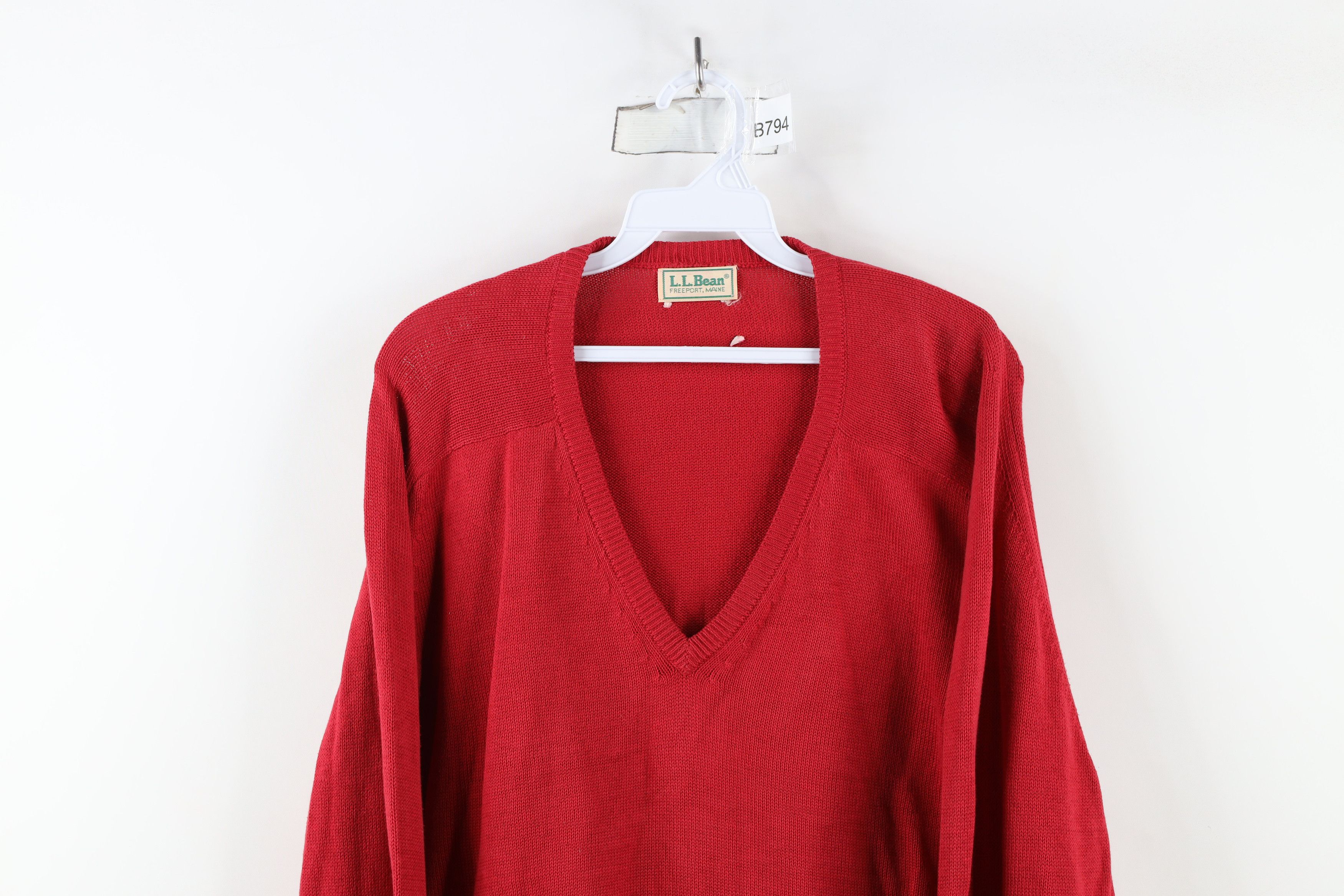 L.L. Bean × Vintage Vintage 90s LL Bean Lightweight V-Neck Sweater Silk Blend Size US L / EU 52-54 / 3 - 2 Thumbnail