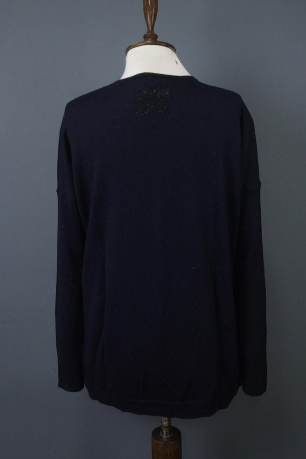 Zadig & Voltaire Zadig & Voltaire Navy Scoop Neck Stretch Blouse Top Size M Size M / US 6-8 / IT 42-44 - 9 Thumbnail