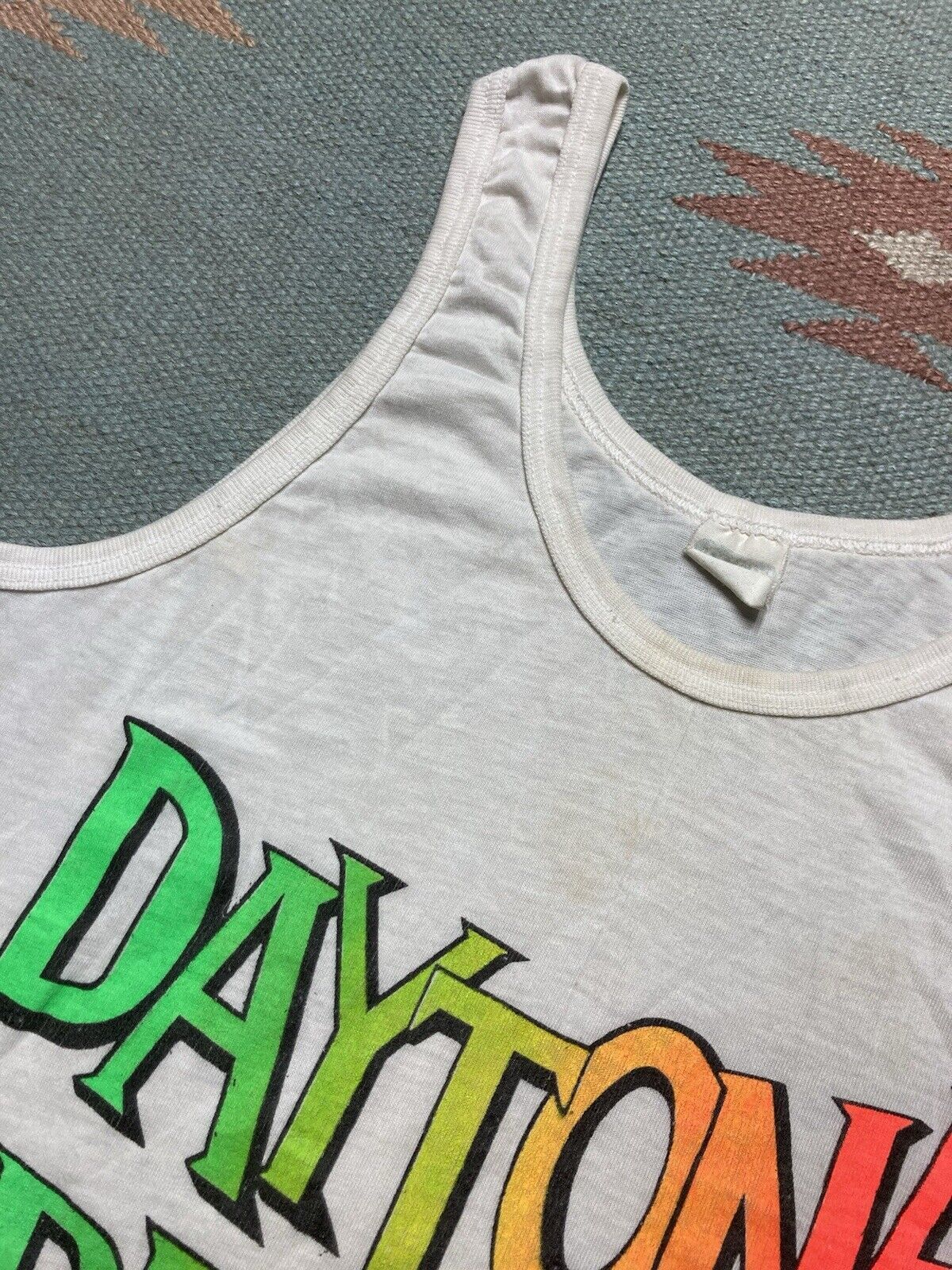 Vintage VTG 70s tank top shirt Daytona beach florida rainbow soft M Size US M / EU 48-50 / 2 - 4 Thumbnail