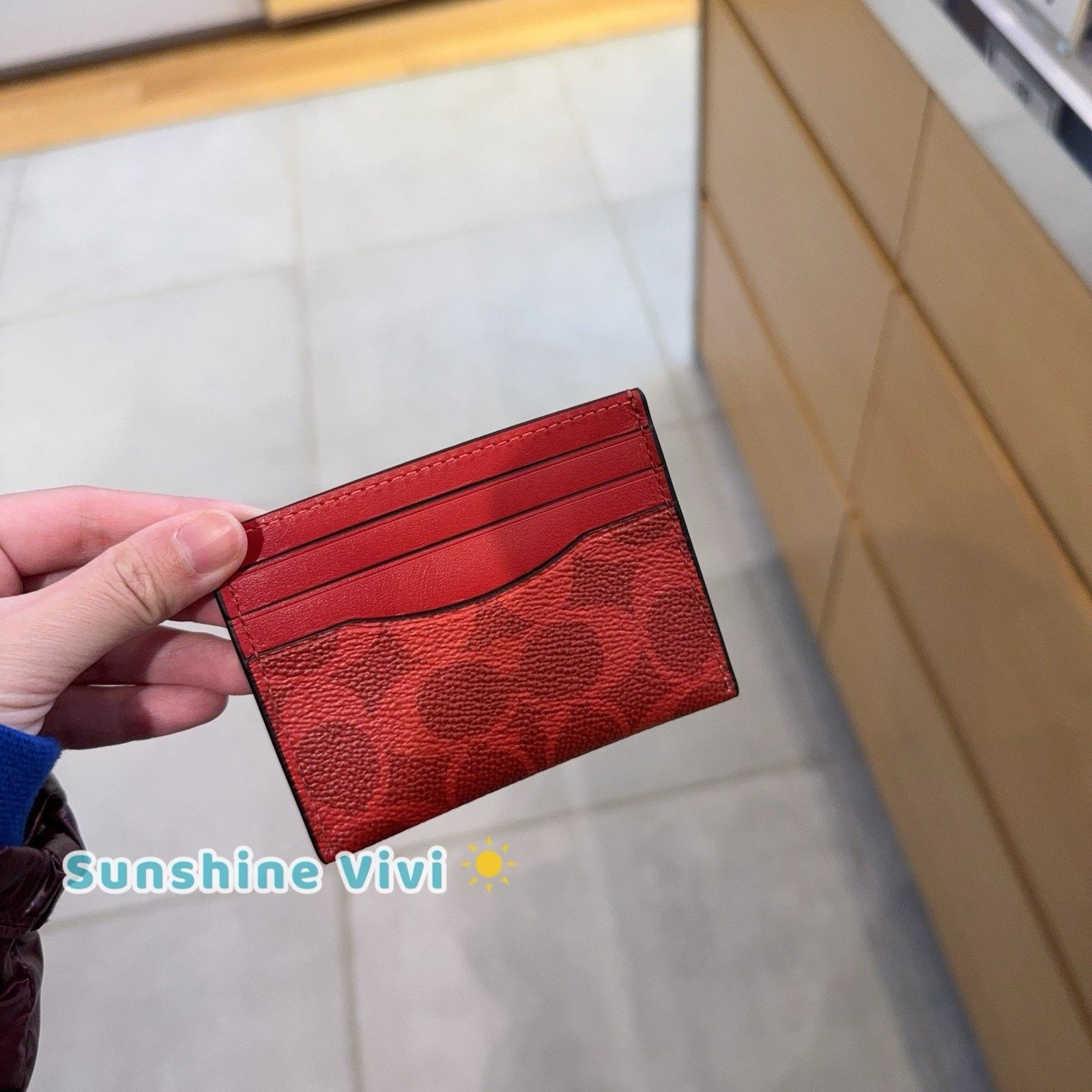 Coach NWT Coach Slim Id Card Case Signature Canvas CW366 Bold Red Size ONE SIZE - 5 Thumbnail