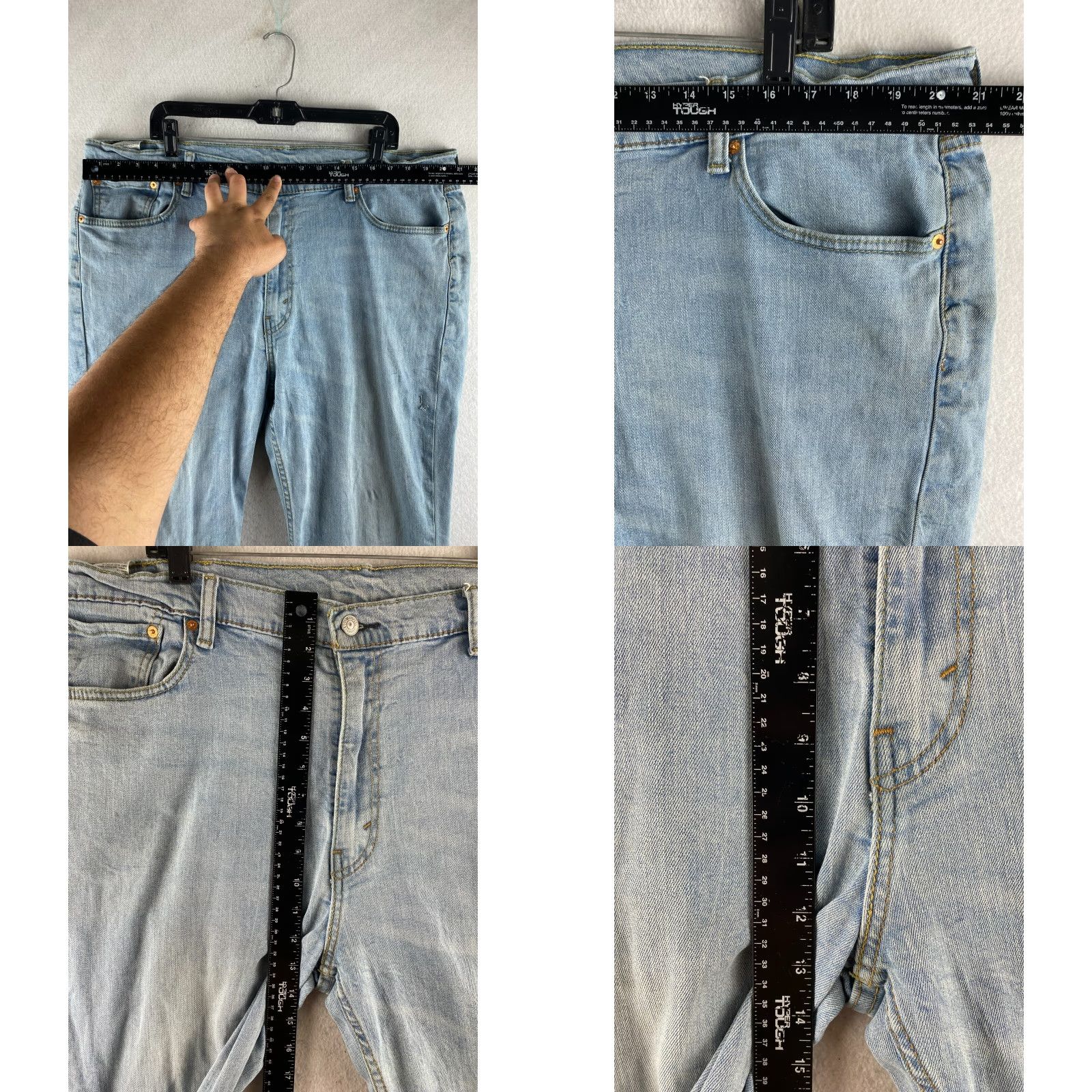 Levi's Levi's Jeans Mens 42 X 30 Blue Light Wash Stretch Distressed Denim Pants 514 Size US 42 / EU 58 - 8 Thumbnail