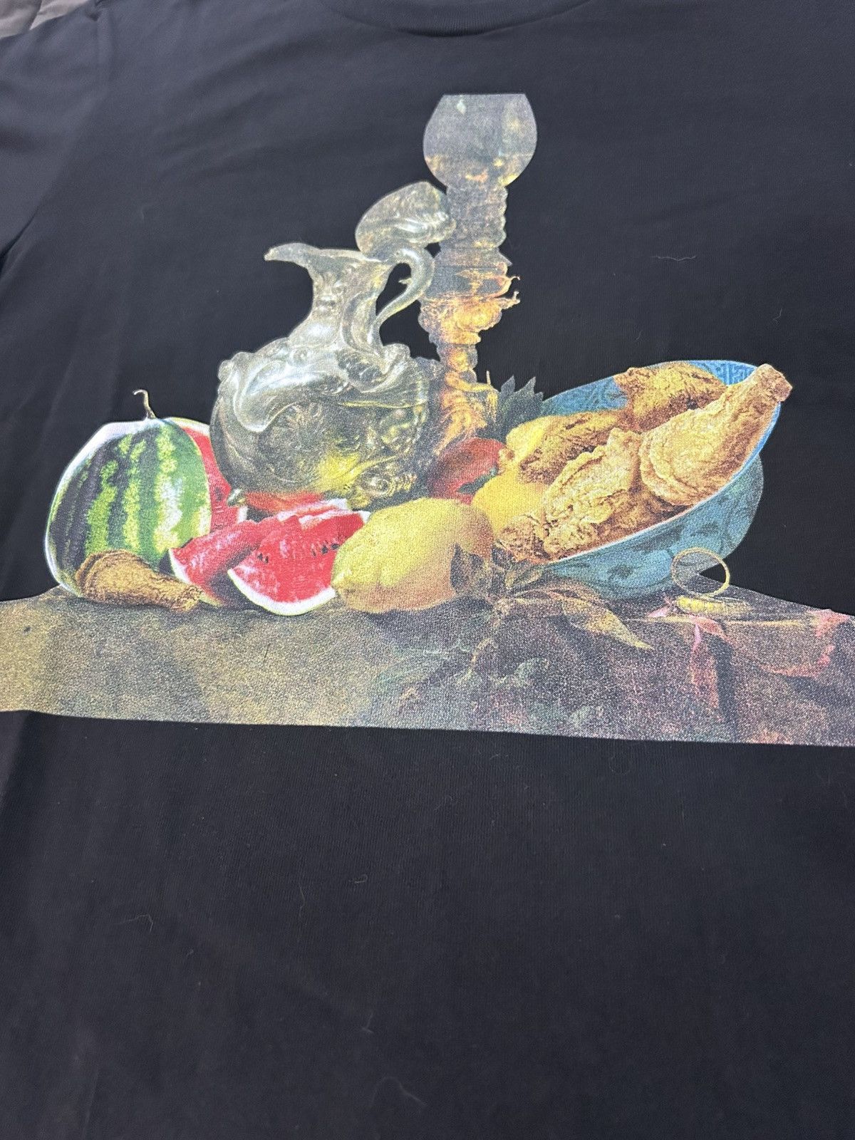 DENIM TEARS DENIM TEARS - “Fruit Plate” Still Life Graphic Tee Black Size US M / EU 48-50 / 2 - 2 Thumbnail