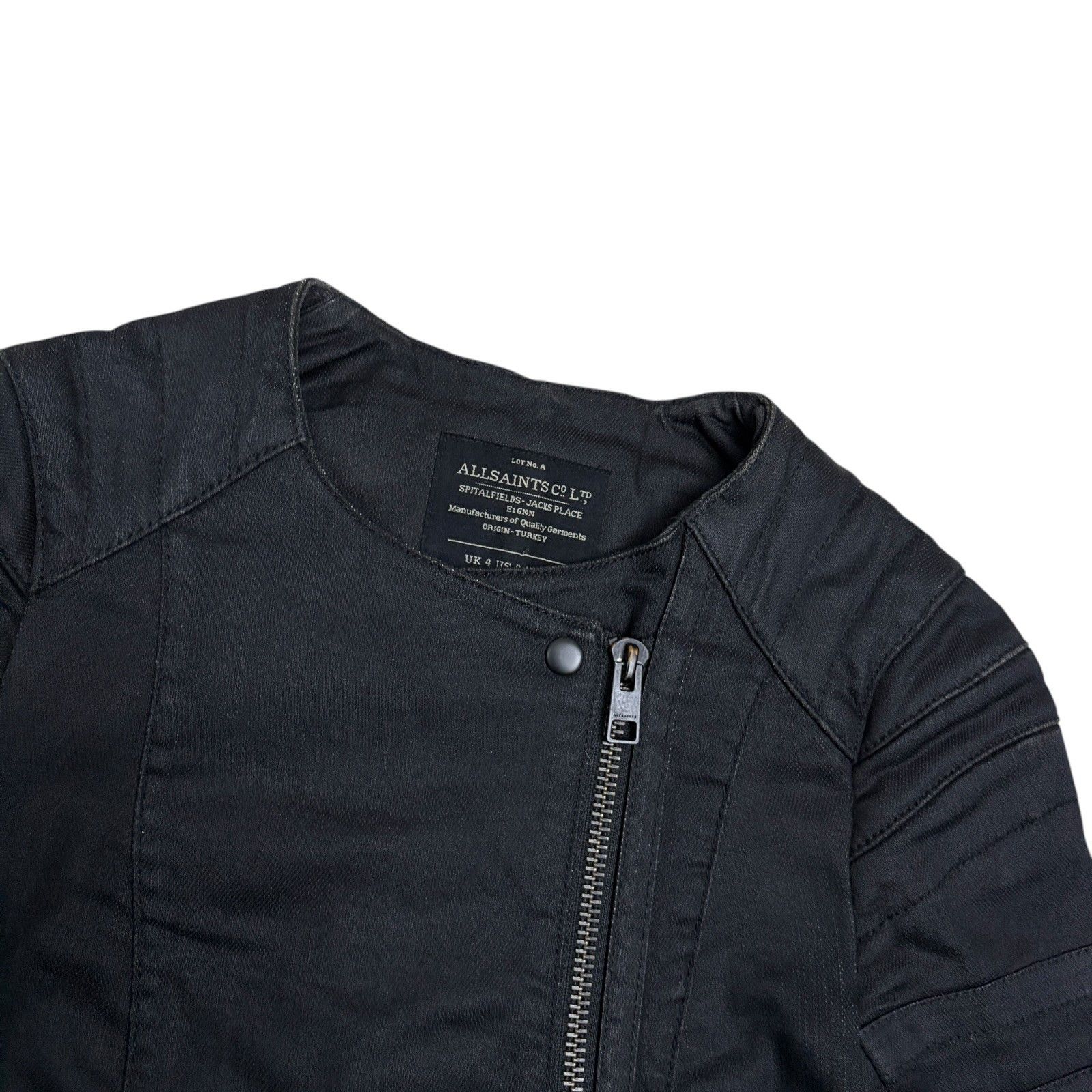 Allsaints All Saints Denim Jean Jacket Cropped Moto Coat Womens 0 Size XS / US 0-2 / IT 36-38 - 2 Thumbnail
